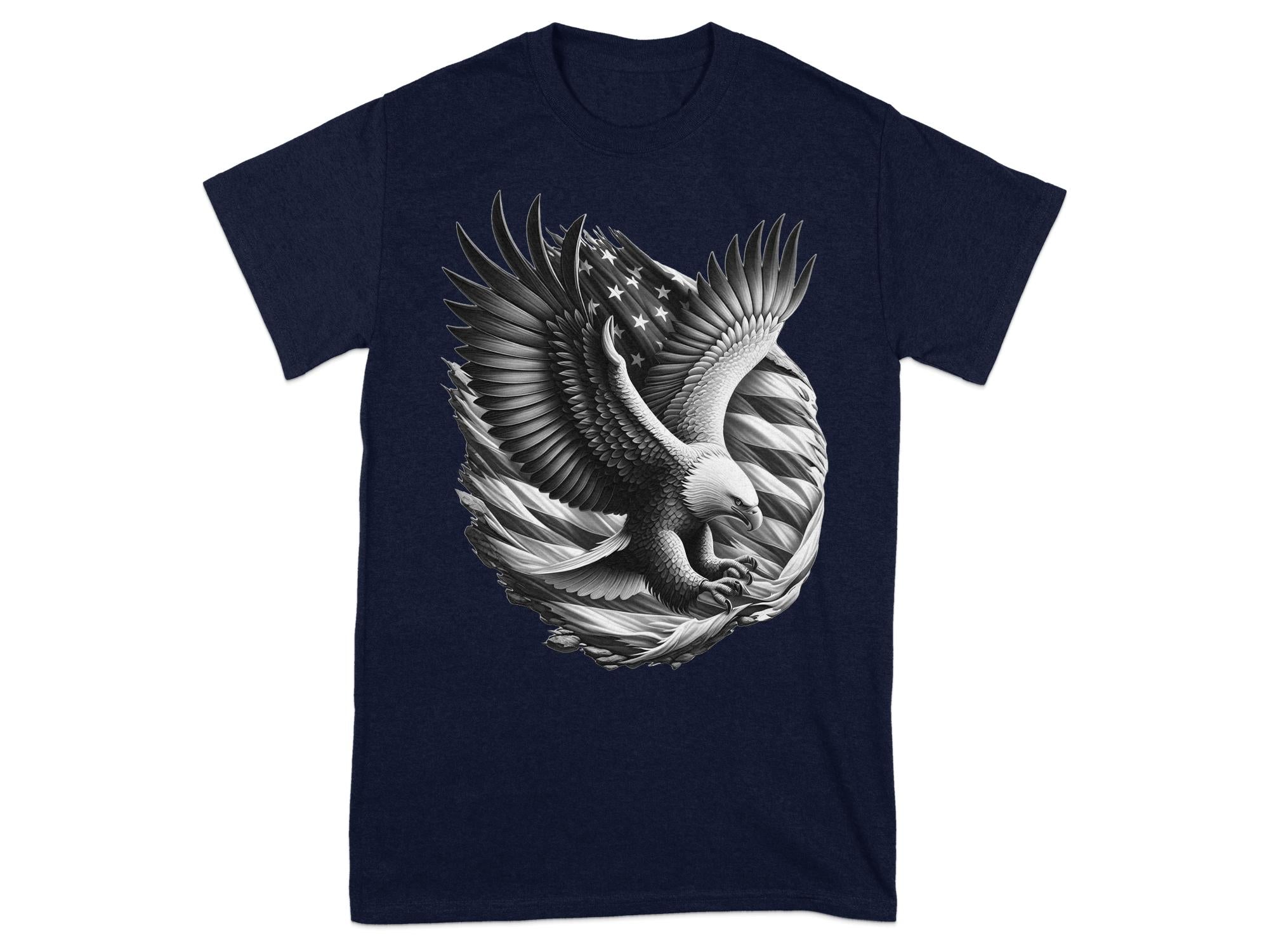 Eagle Patriot - Coloured Gildan T-Shirt Realistic Animal Talisman Unisex Tee Graphic Design