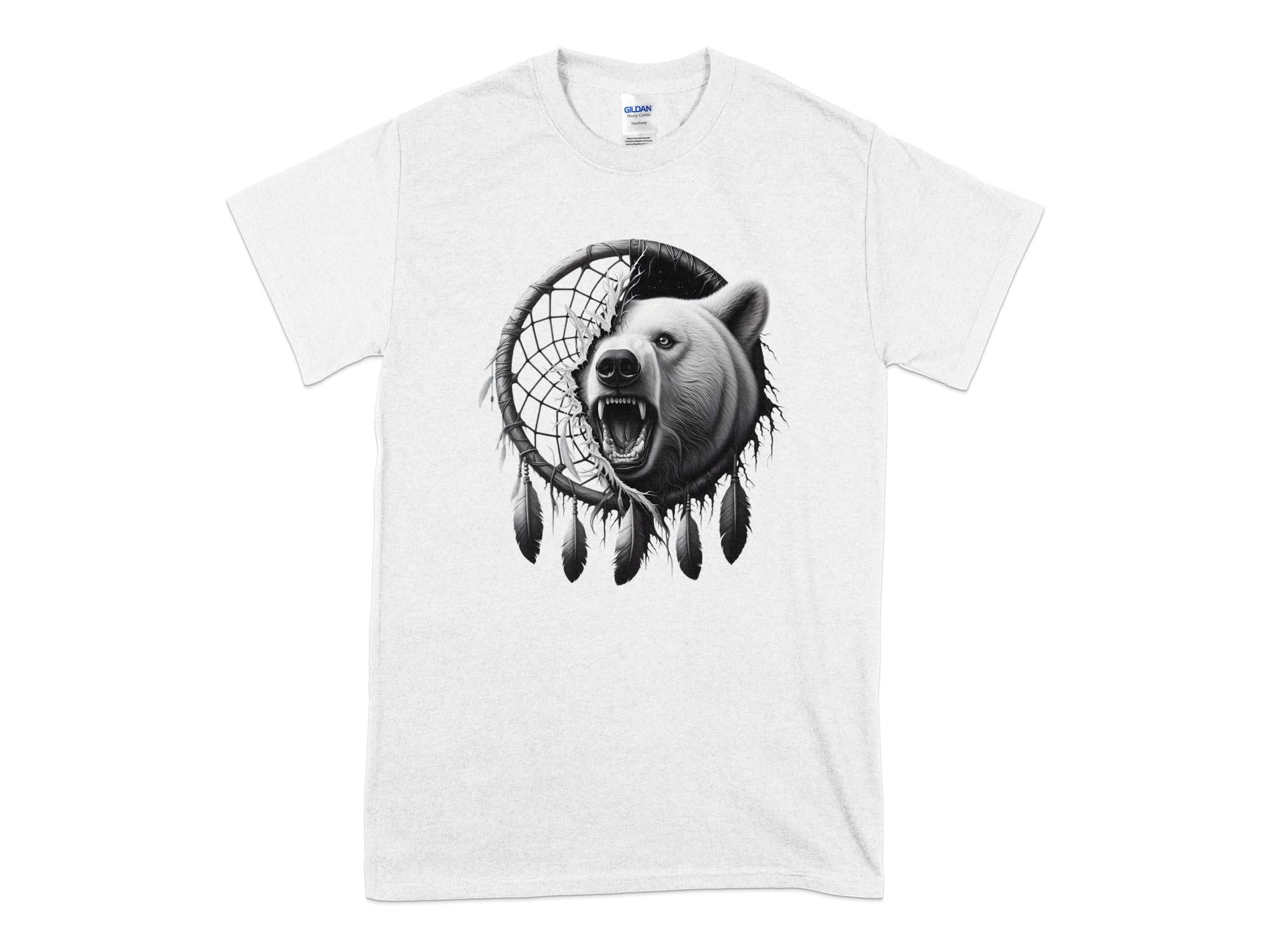 Dreamcatcher Bear - Coloured Gildan T-Shirt Realistic Native American Talisman Unisex Mythology Tee Graphic Design