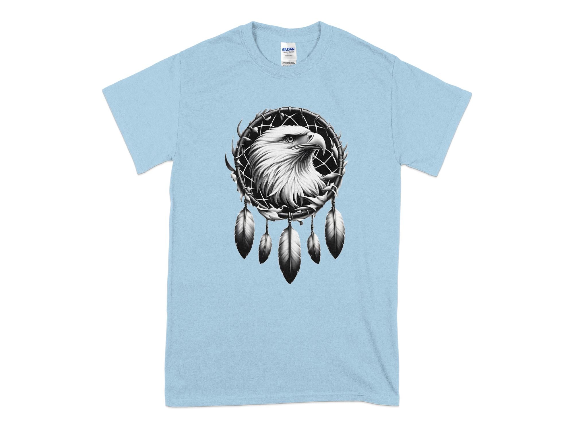 Dreamcatcher Eagle - Coloured Gildan T-Shirt Realistic Native American Talisman Unisex Mythology Tee Graphic Design