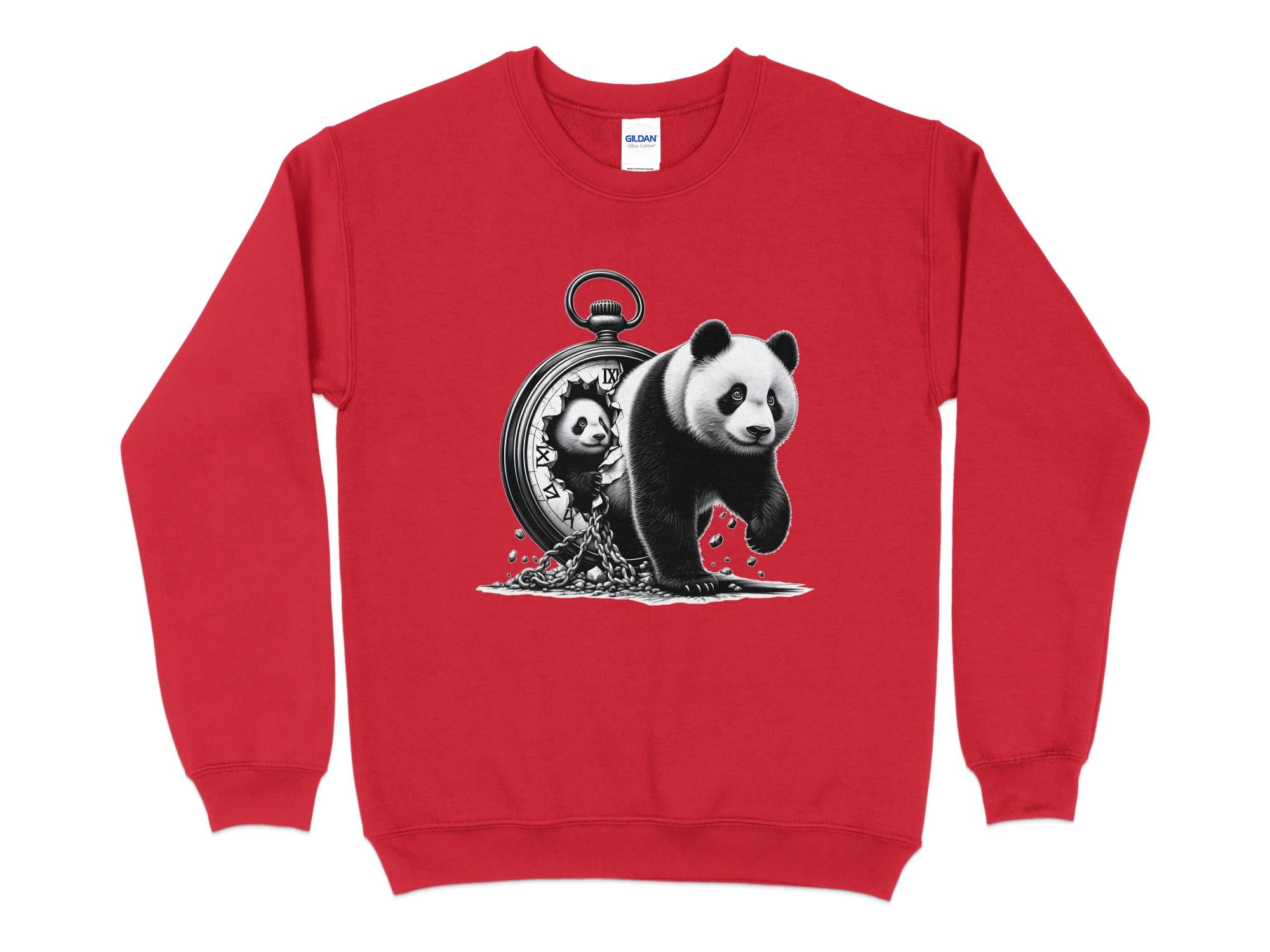 Panda - Coloured Gildan Sweatshirt Realistic Animal Talisman Unisex Cute Tee Graphic Design