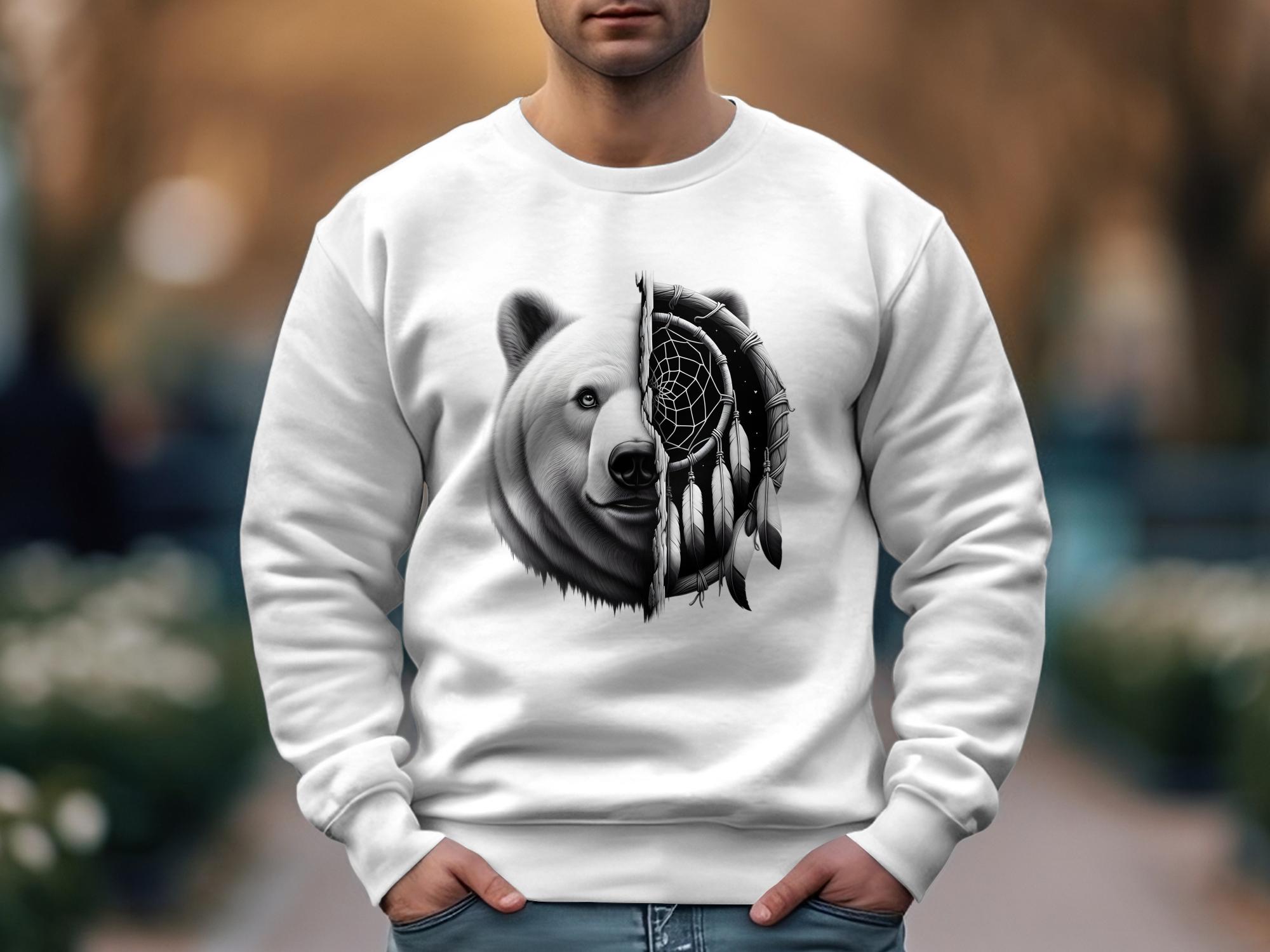 Dreamcatcher Bear - Coloured Gildan Sweatshirt Realistic Native American Talisman Unisex Mythology Tee Graphic Design