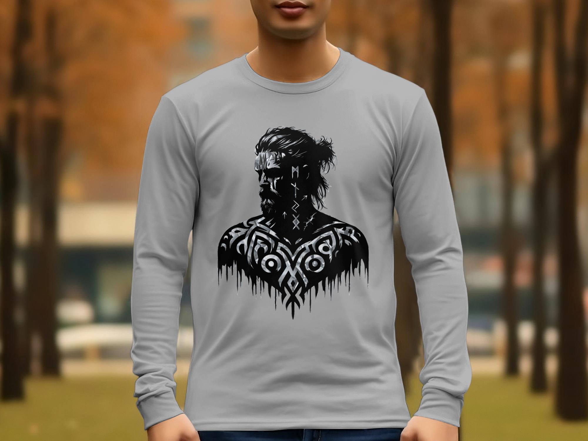 Viking Reflection - Coloured Gildan Long Sleeve  Norse Talisman Men Women Unisex Valhalla Tee