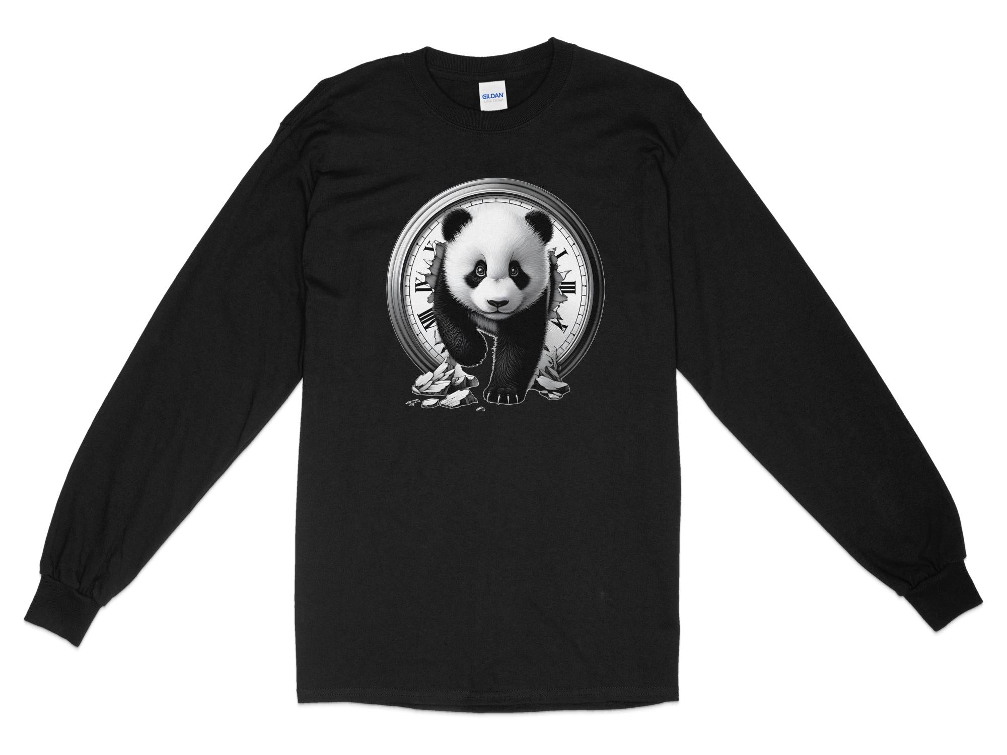 Panda - Coloured Gildan Long Sleeve Realistic Animal Talisman Unisex Cute Tee Graphic Design