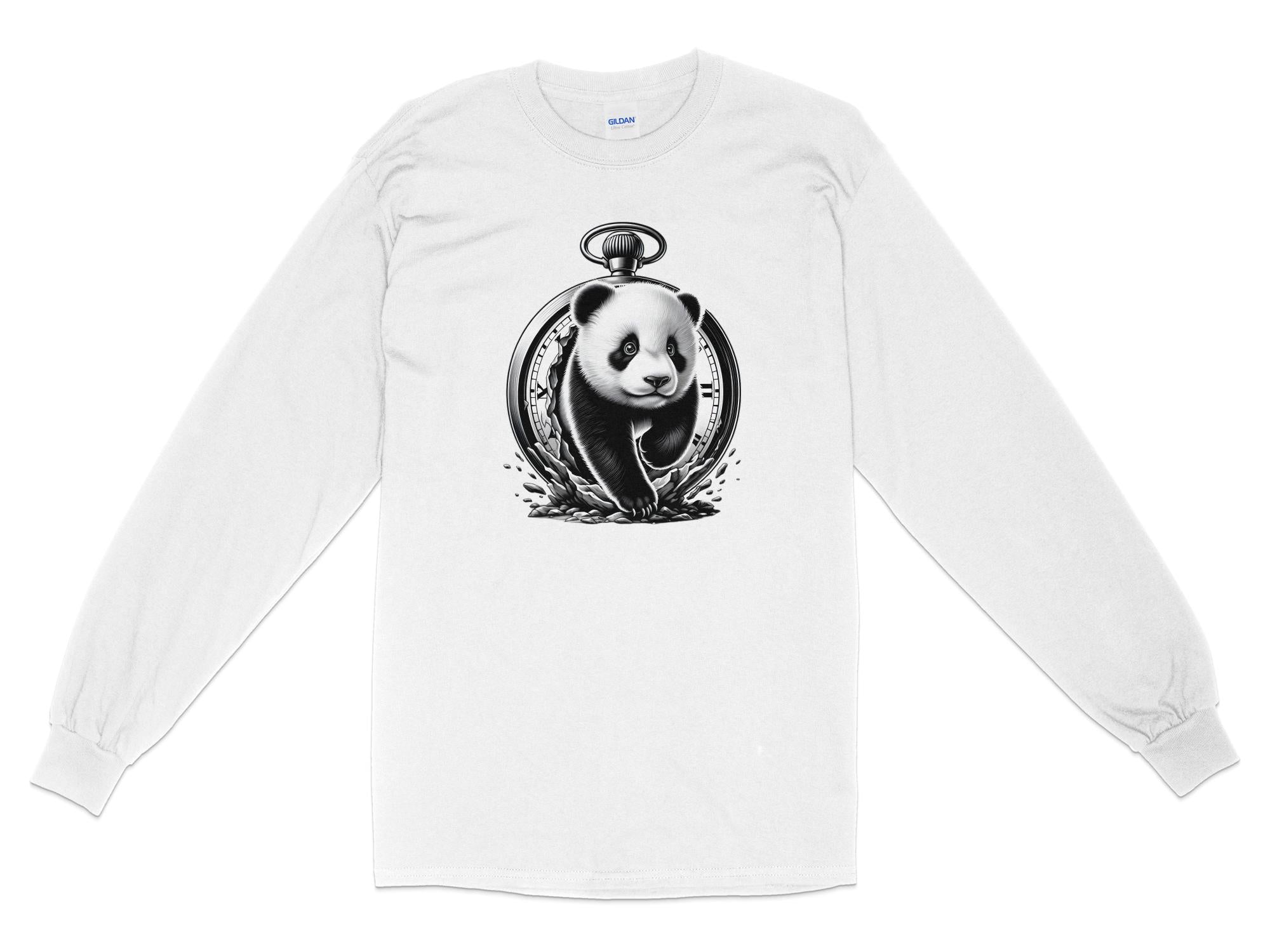 Panda - Coloured Gildan Long Sleeve Realistic Animal Talisman Unisex Cute Tee Graphic Design