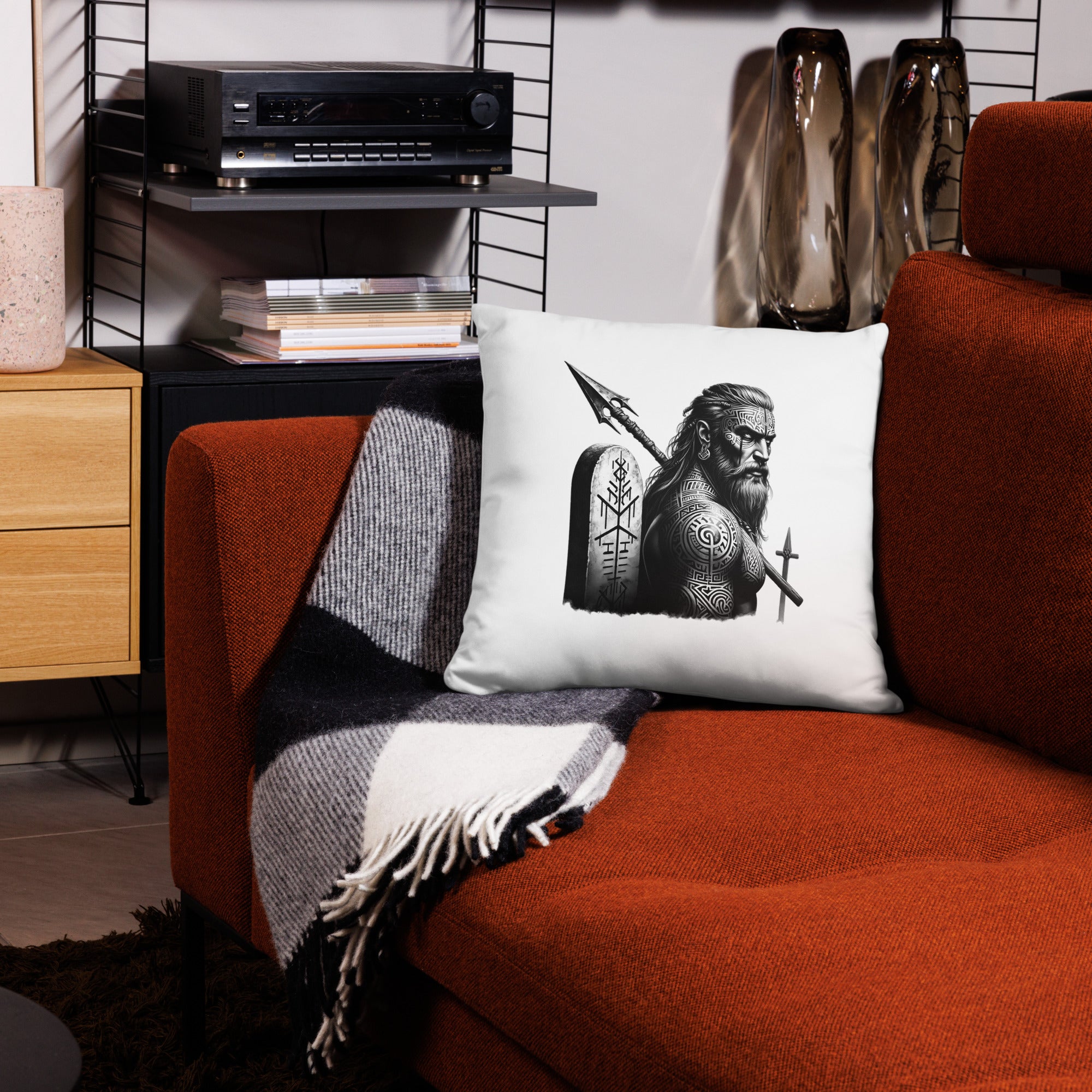 Viking Heroism - All-Over Cushion Valhalla Talisman Norse Design