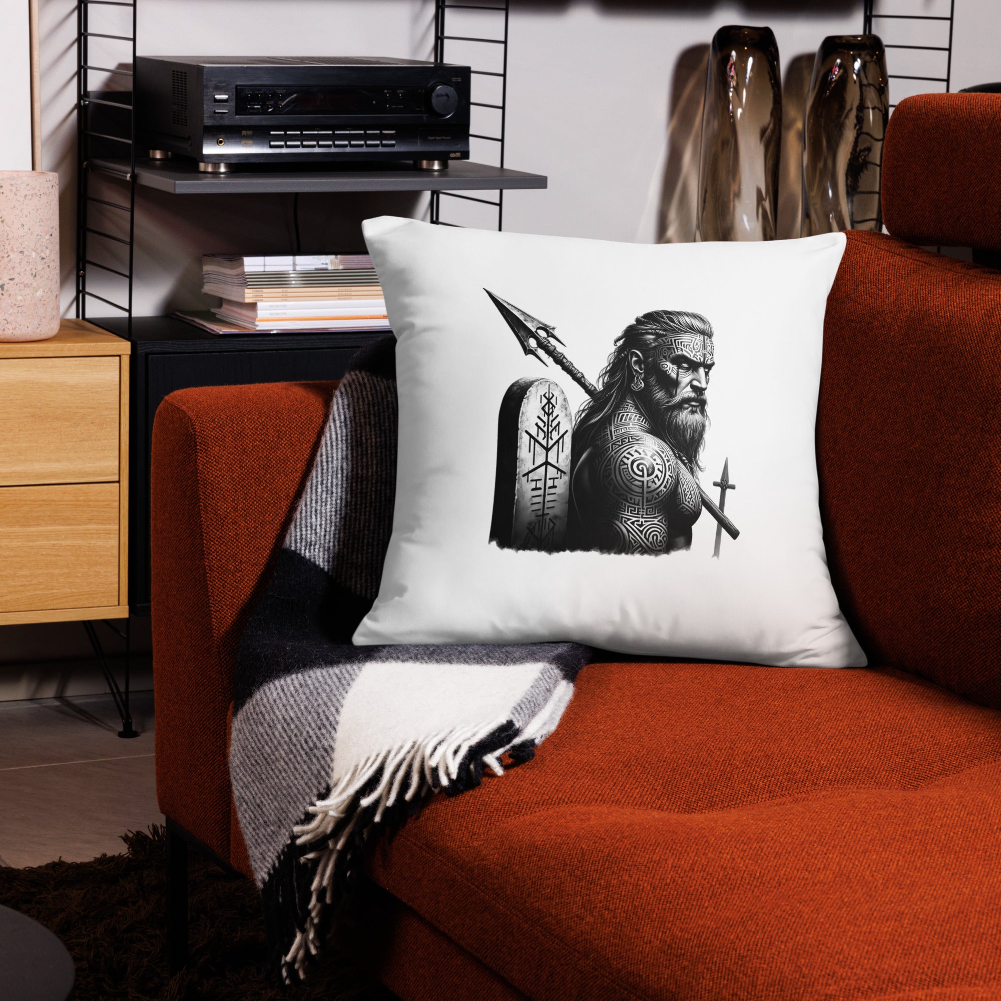 Viking Heroism - All-Over Cushion Valhalla Talisman Norse Design