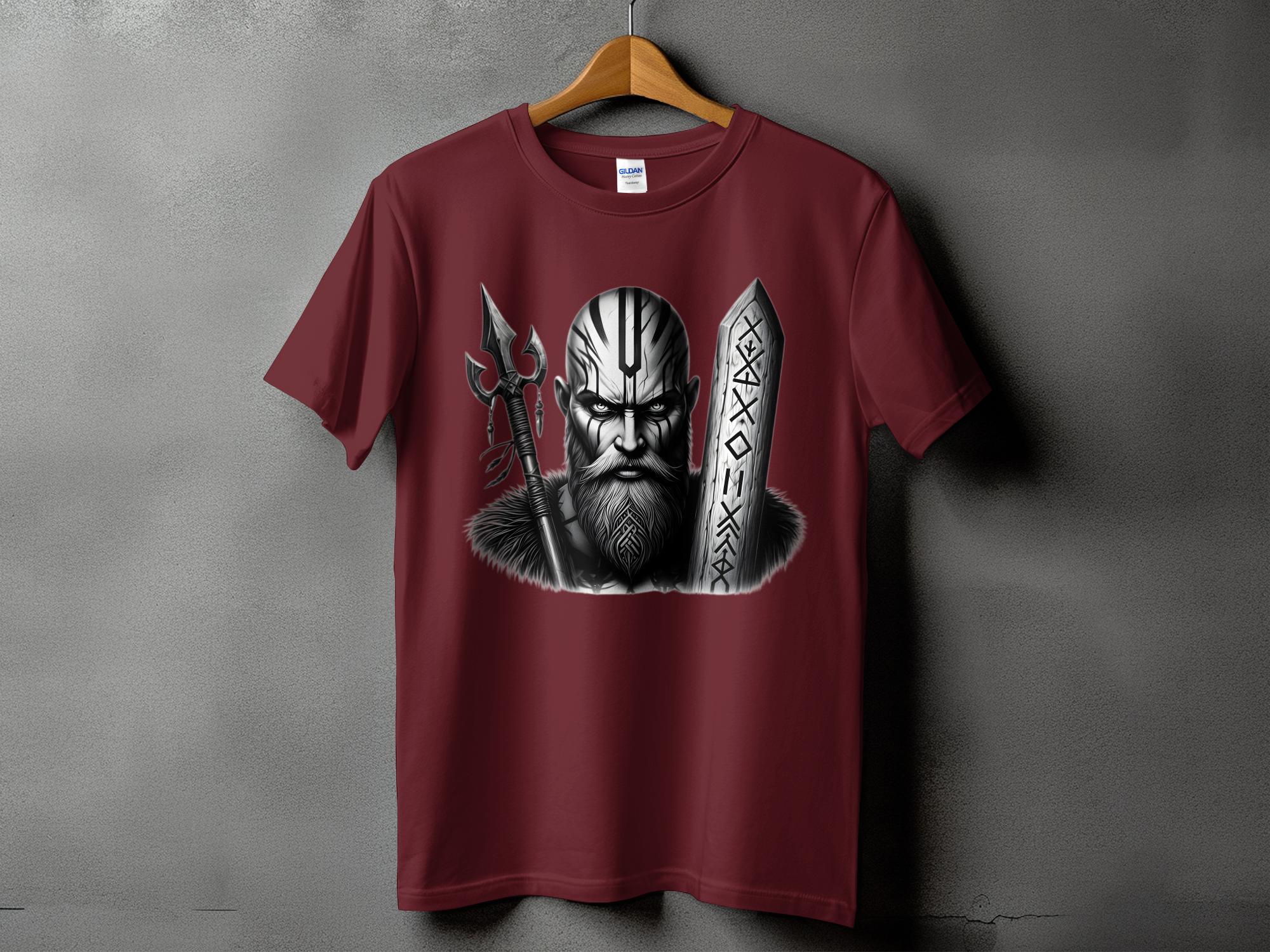 Viking Strength - Coloured Gildan T Shirt Realistic Norse Talisman Men Women Unisex Valhalla Tee Graphic Design