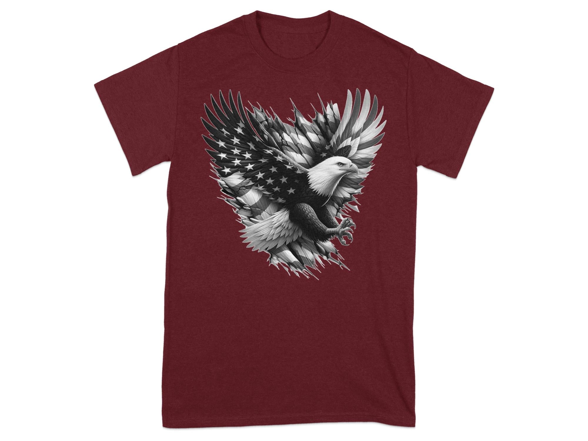 Eagle Patriot - Coloured Gildan T-Shirt Realistic Animal Talisman Unisex Tee Graphic Design