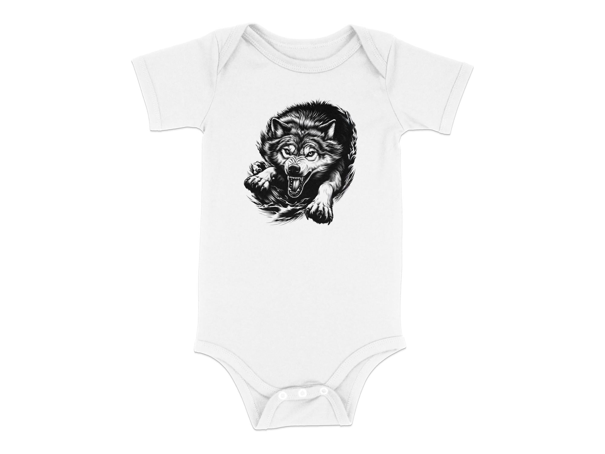 Wolf Tribal - Coloured Toddler Bodysuit Realistic Animal Talisman Unisex Tee Graphic Design