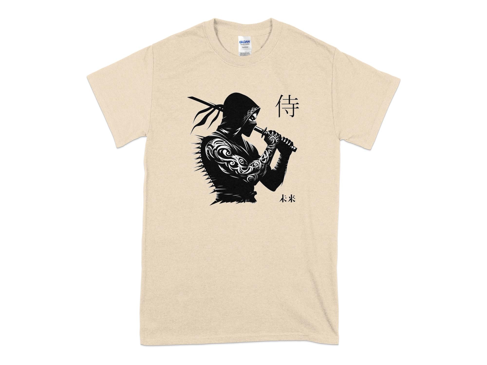 Samurai Ninja - Coloured Gildan T-Shirt Japanese Talisman Unisex Cultural Symbolic Graphic Design