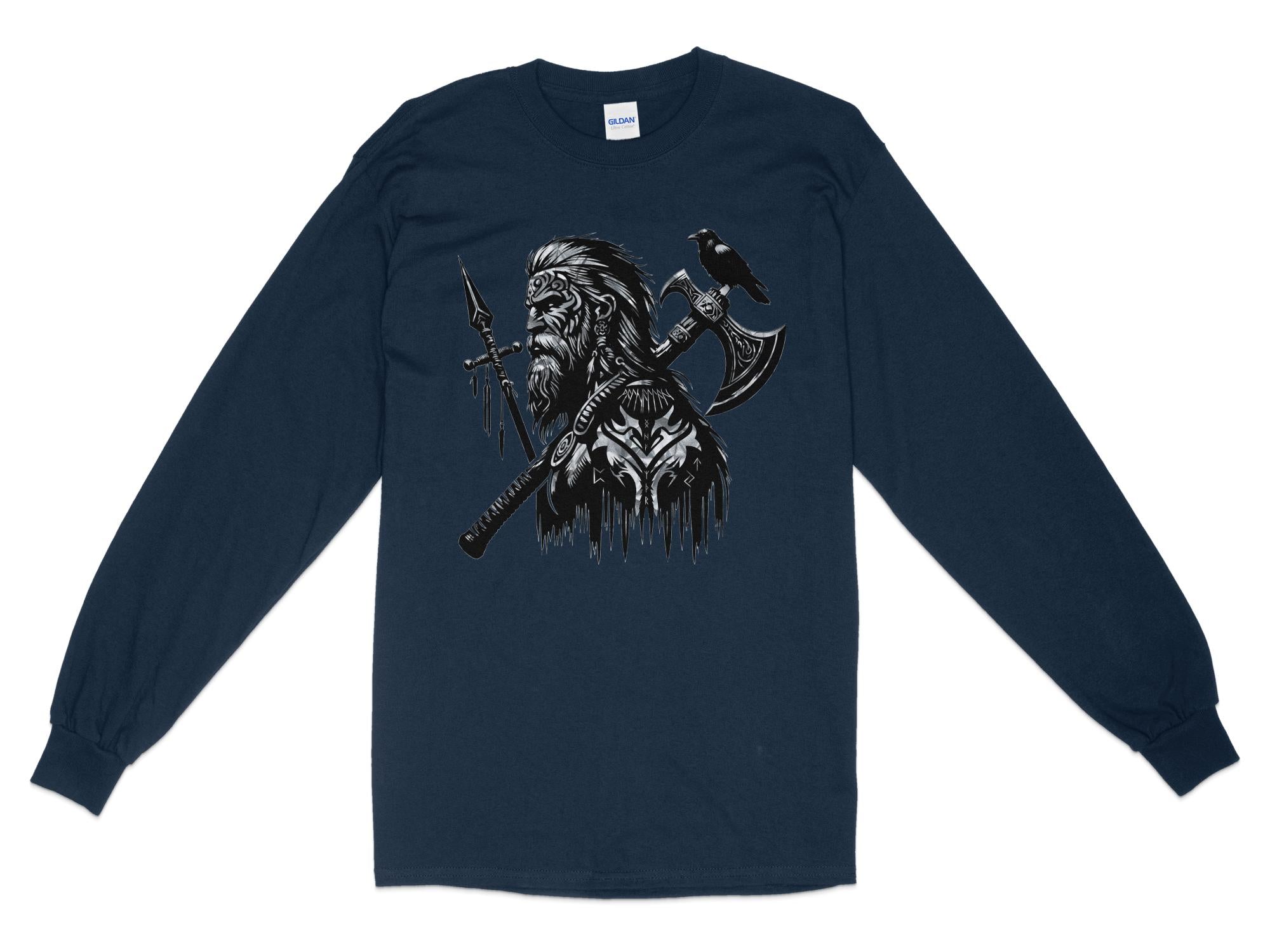 Viking Courage - Coloured Gildan Long Sleeve Norse Talisman Men Women Unisex Valhalla Tee