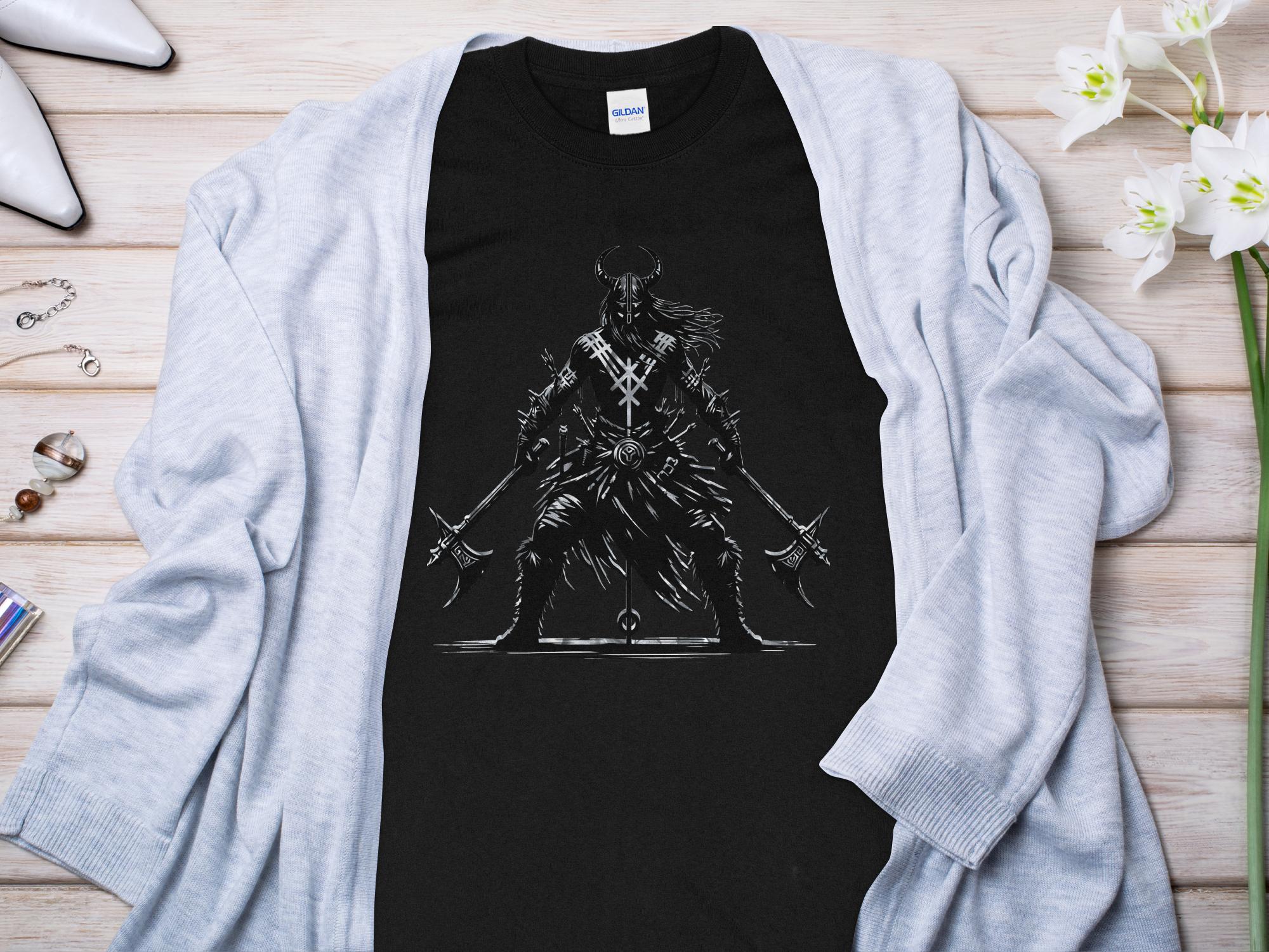 Viking Indomitable - Coloured Gildan Long Sleeve Norse Talisman Men Women Unisex Valhalla Tee