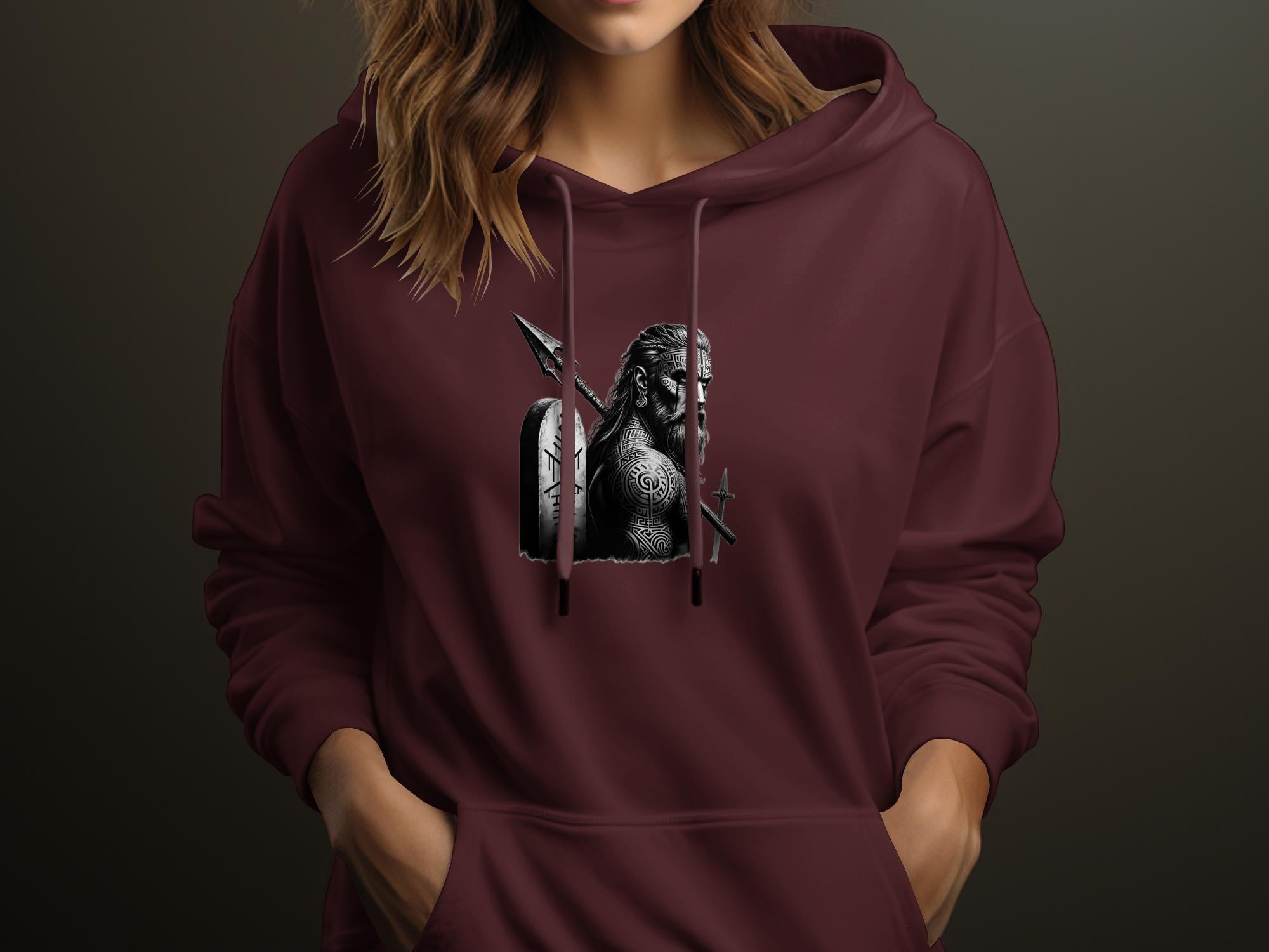 Viking Heroism - Coloured Gildan Hoodie Realistic Norse Talisman Men Women Unisex Valhalla Tee Graphic Design