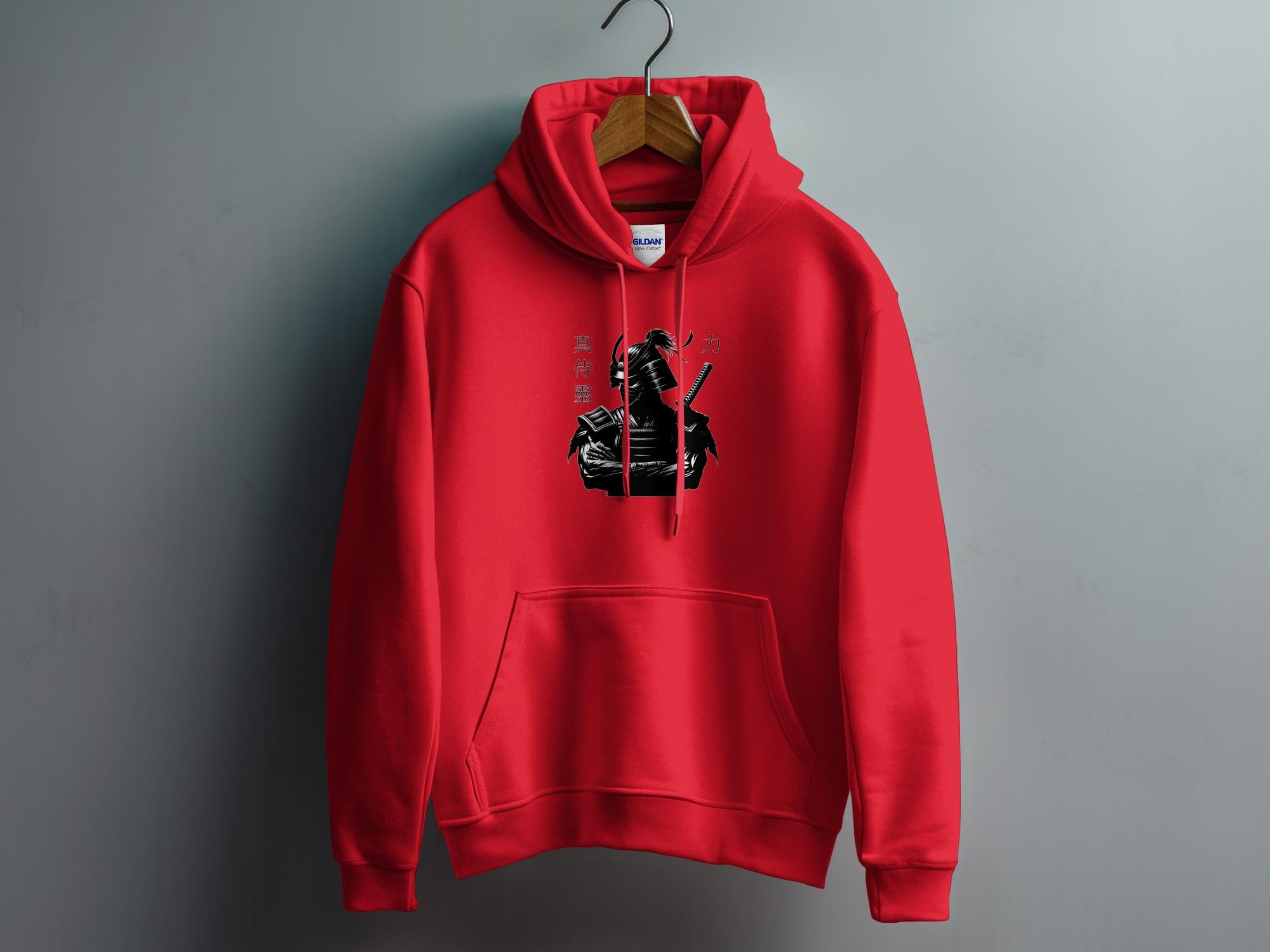 Samurai Ninja - Coloured Gildan Hoodie Japanese Talisman Unisex Cultural Symbolic Graphic Design