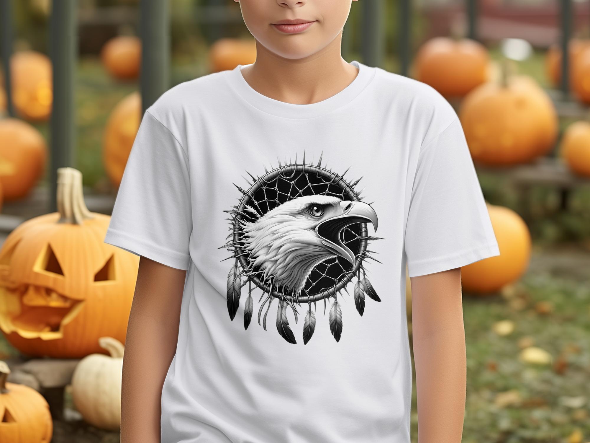 Dreamcatcher Eagle - Coloured Gildan Kids T-Shirt Realistic Native American Talisman Unisex Mythology Tee Graphic Design