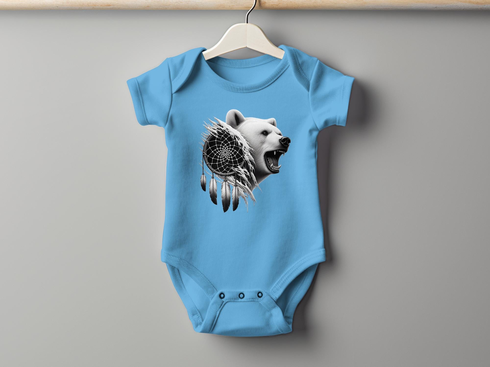 Dreamcatcher Bear - Coloured Toddler Bodysuit Realistic Native American Talisman Unisex Mythology Tee Graphic Design