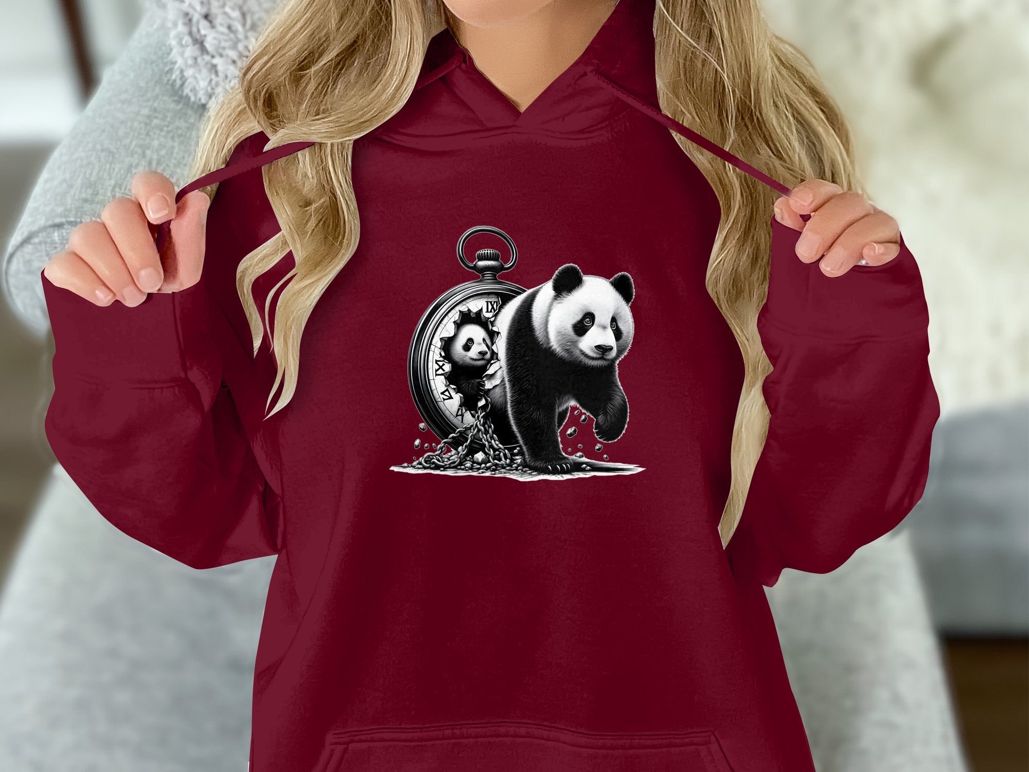 Panda - Coloured Gildan Hoodie Realistic Animal Talisman Unisex Cute Tee Graphic Design