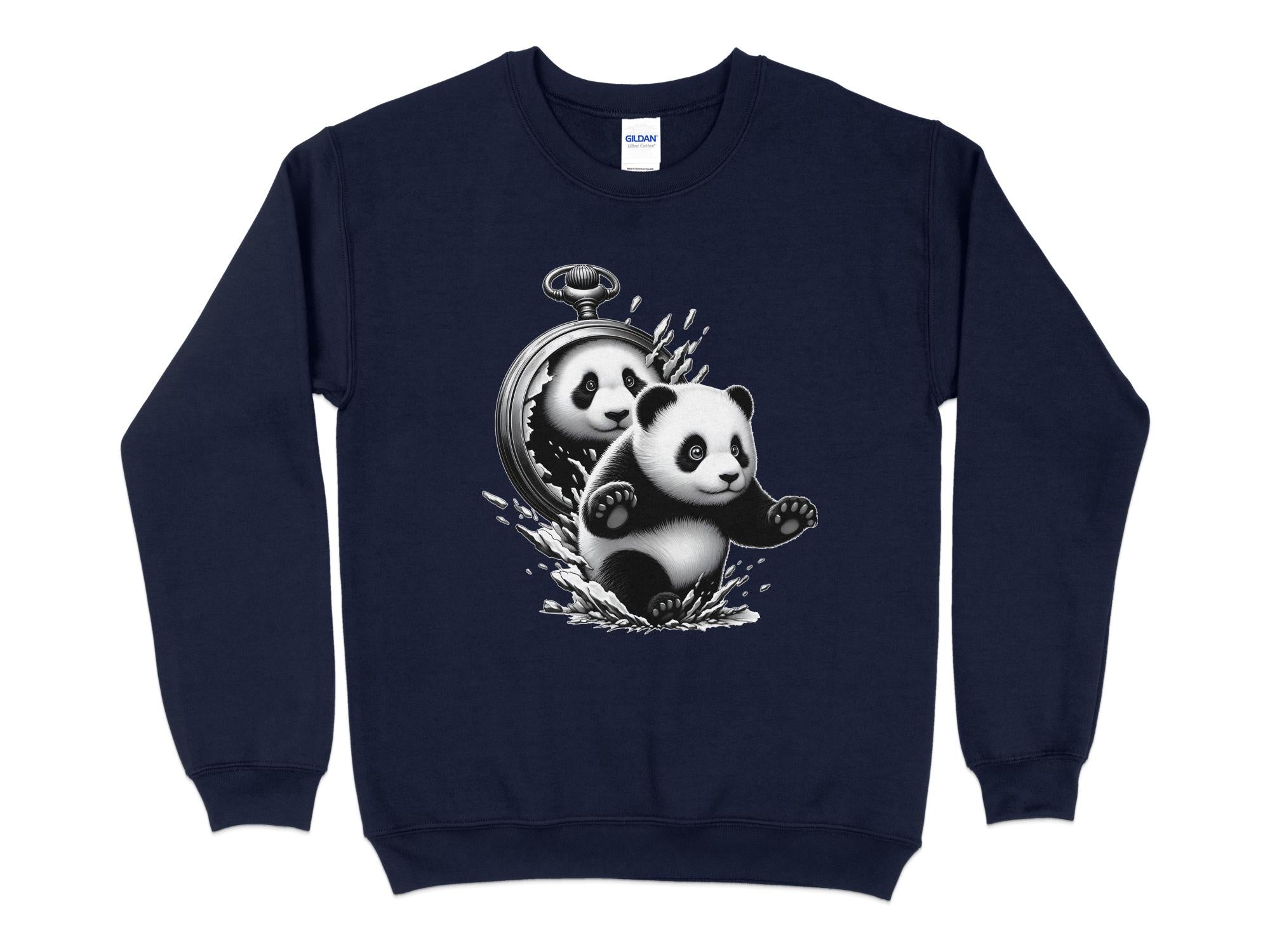 Panda - Coloured Gildan Sweatshirt Realistic Animal Talisman Unisex Cute Tee Graphic Design