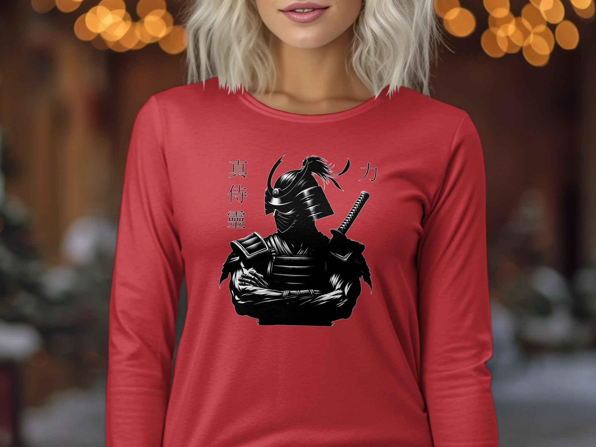 Samurai Ninja - Coloured Gildan Long Sleeve Japanese Talisman Unisex Cultural Symbolic Graphic Design