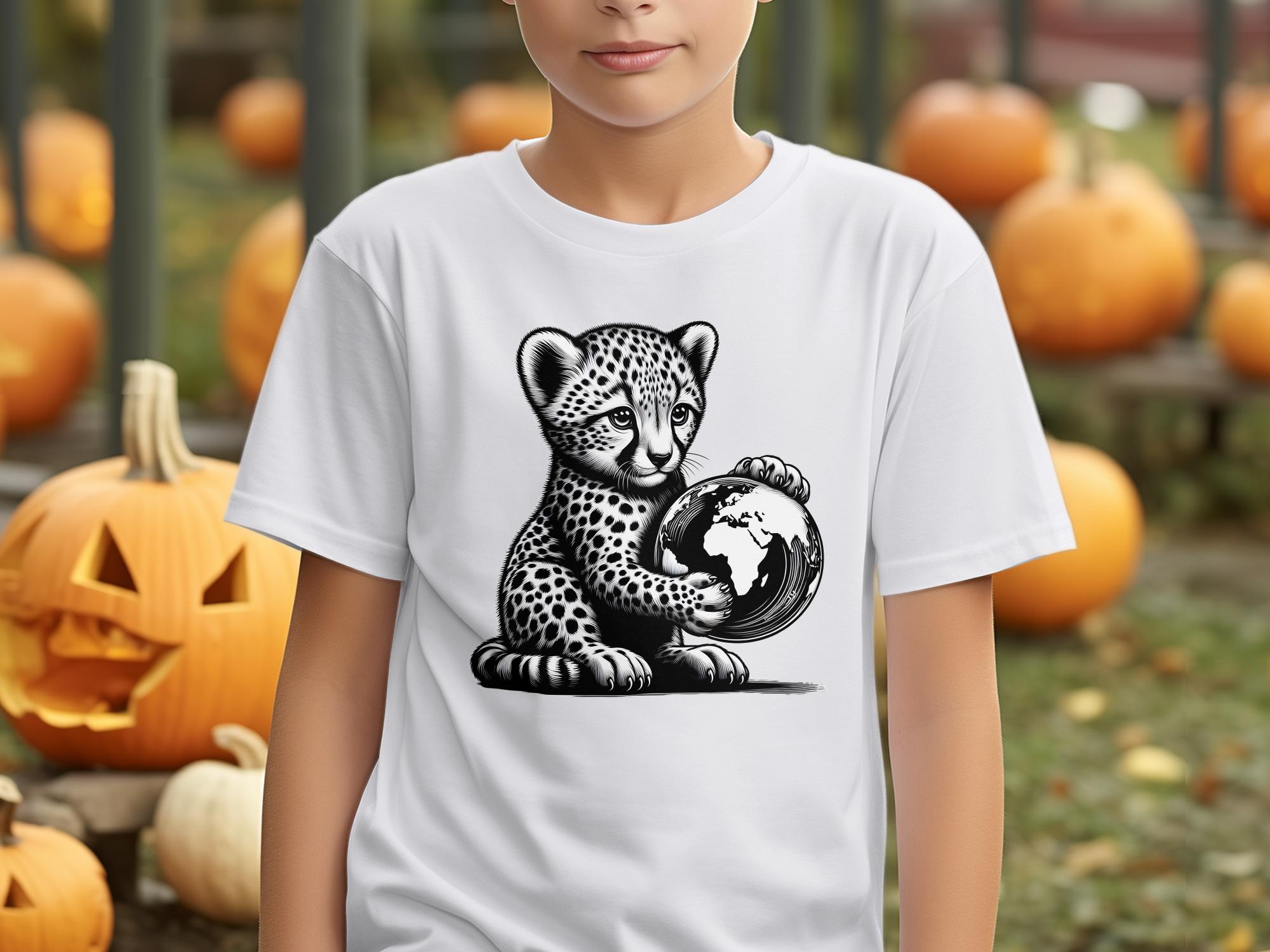 Cheetah World - Coloured Gildan Kids T-Shirt Realistic Animal Talisman Unisex Cute Tee Graphic Design