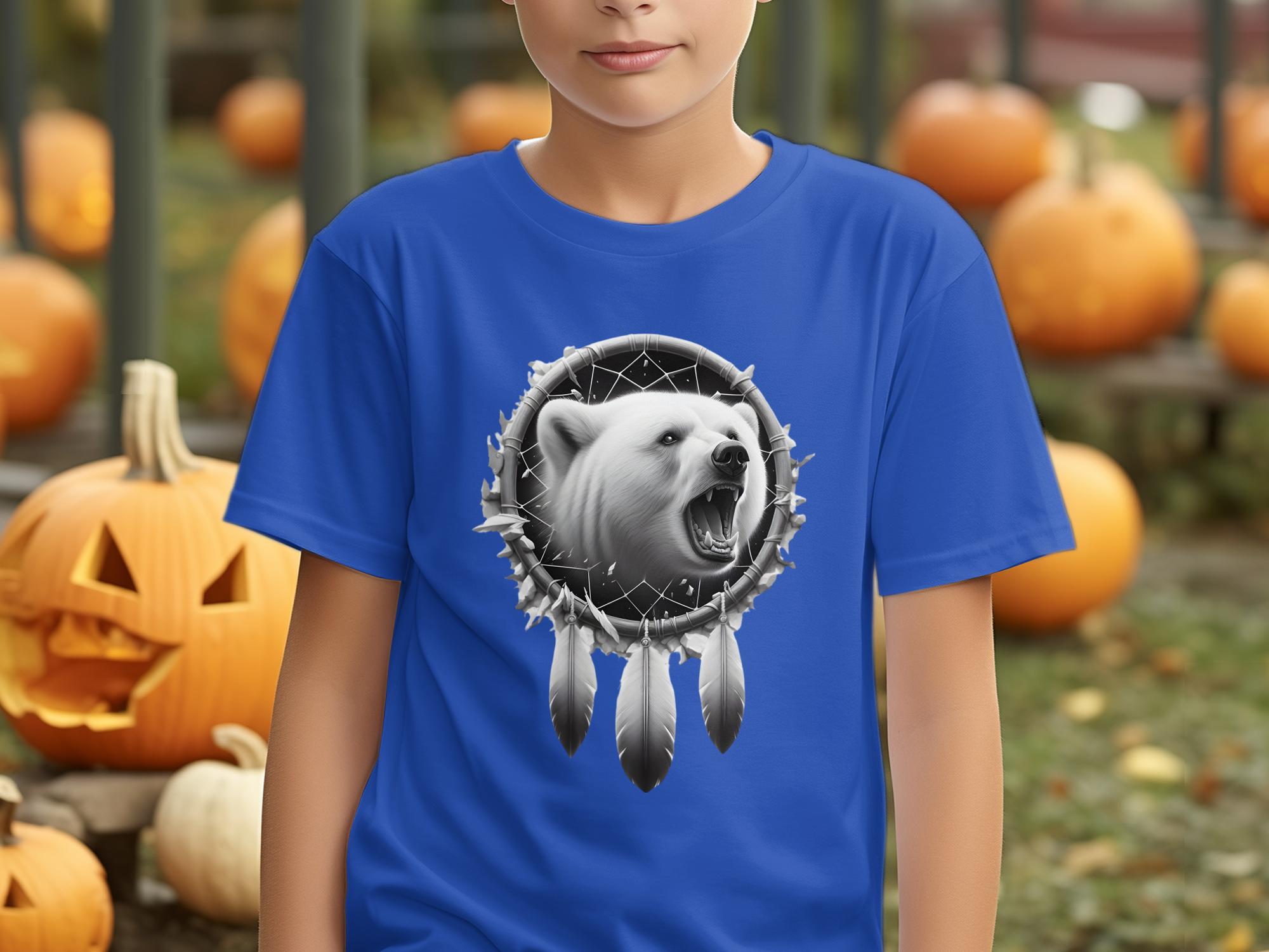 Dreamcatcher Bear - Coloured Gildan Kids T Shirt Realistic Native American Talisman Unisex Mythology Tee Graphic Design