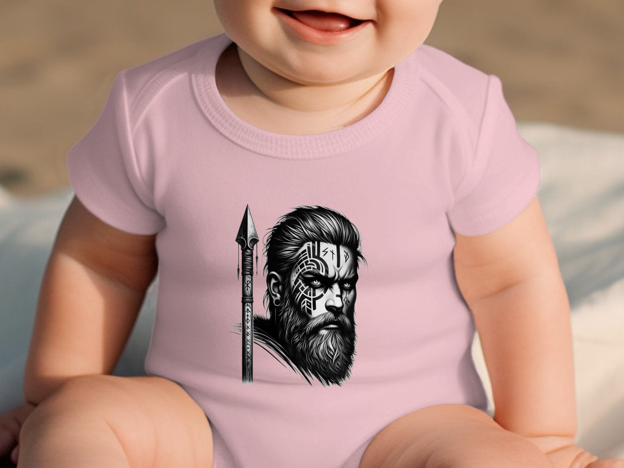 Viking Protector - Coloured Toddler Bodysuit Realistic Norse Talisman Unisex Valhalla Tee Graphic Design