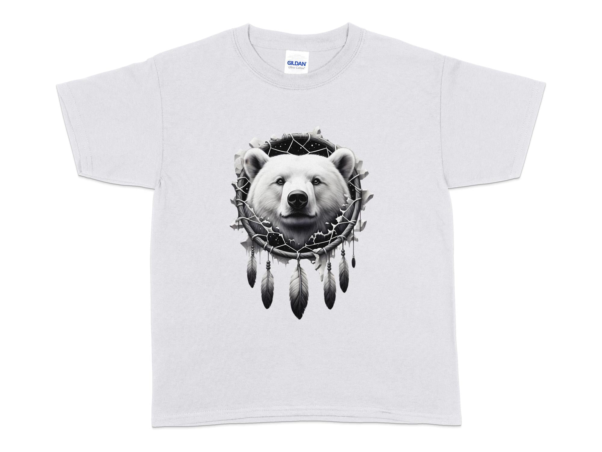 Dreamcatcher Bear - Coloured Gildan Kids T Shirt Realistic Native American Talisman Unisex Mythology Tee Graphic Design