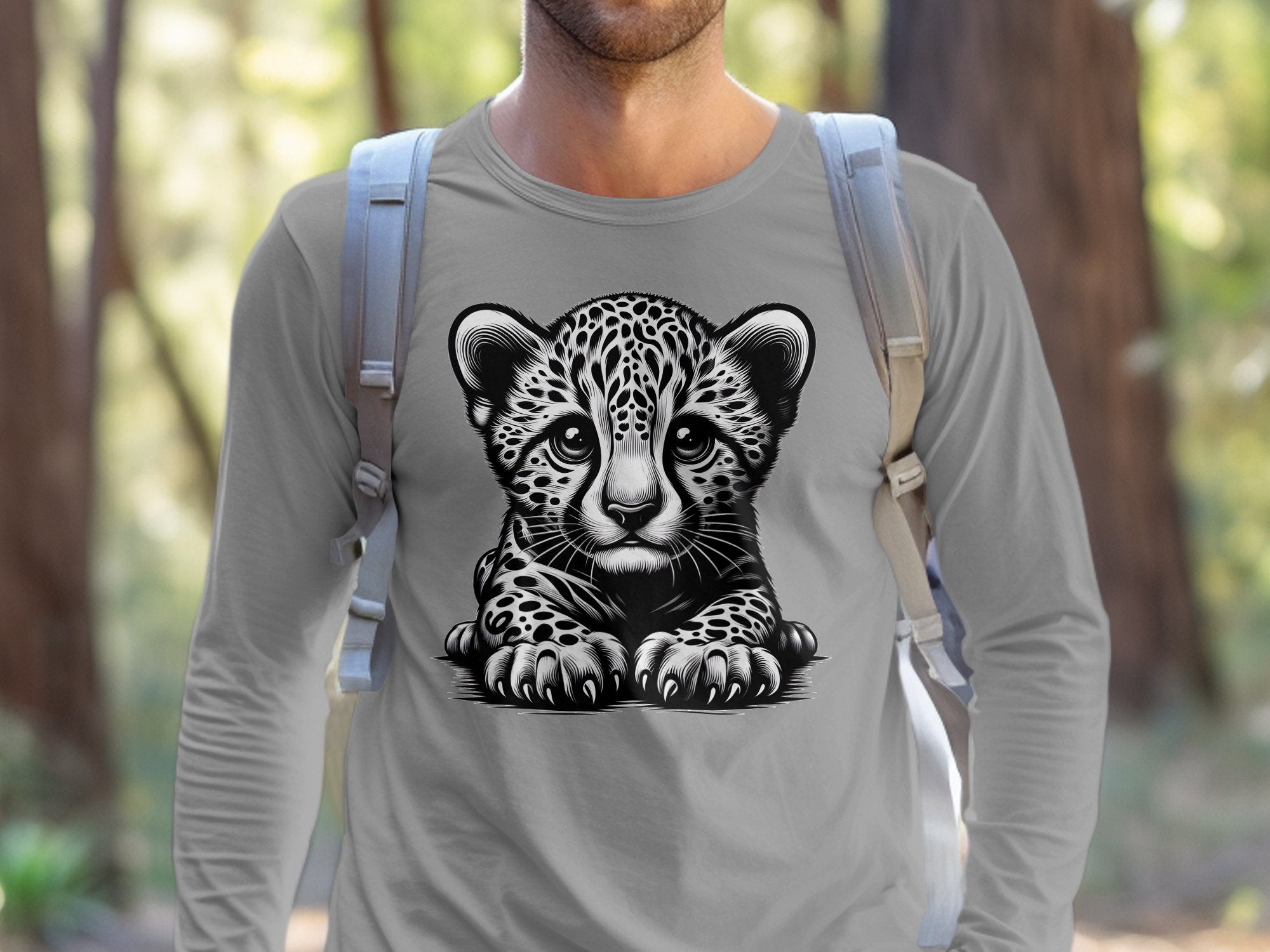 Cheetah World - Coloured Gildan Long Sleeve Realistic Animal Talisman Unisex Cute Tee Graphic Design