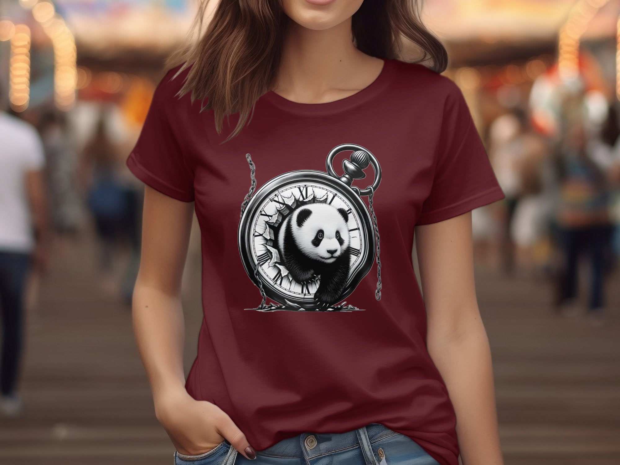 Panda - Coloured Gildan T-Shirt Realistic Animal Talisman Unisex Cute Tee Graphic Design