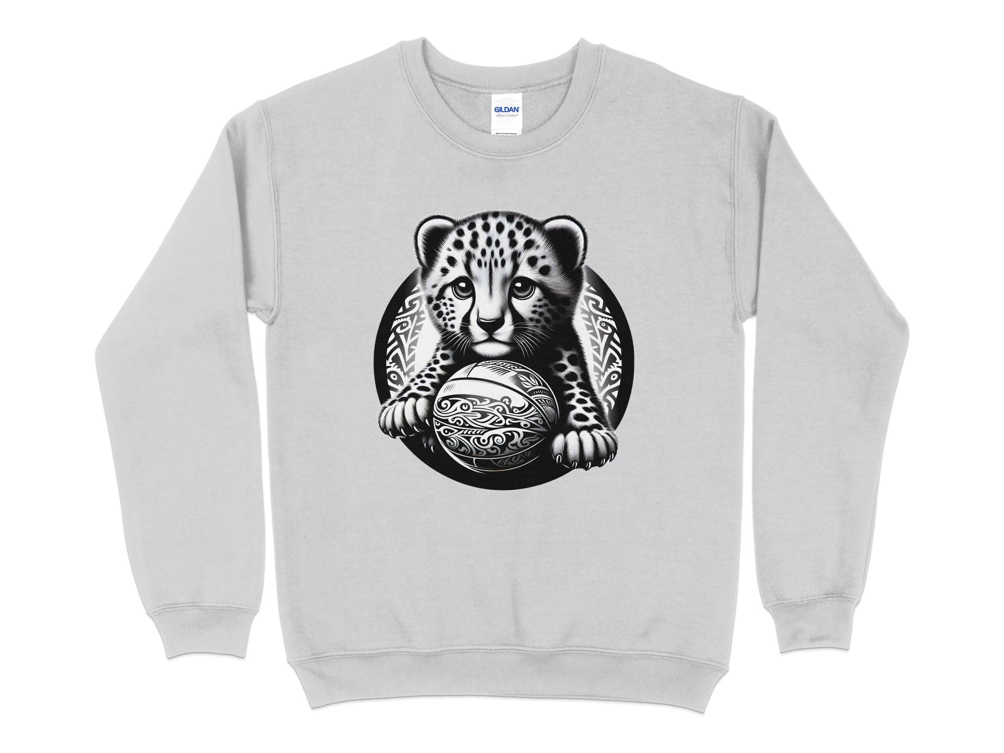 Cheetah World - Coloured Gildan Sweatshirt Realistic Animal Talisman Unisex Cute Tee Graphic Design