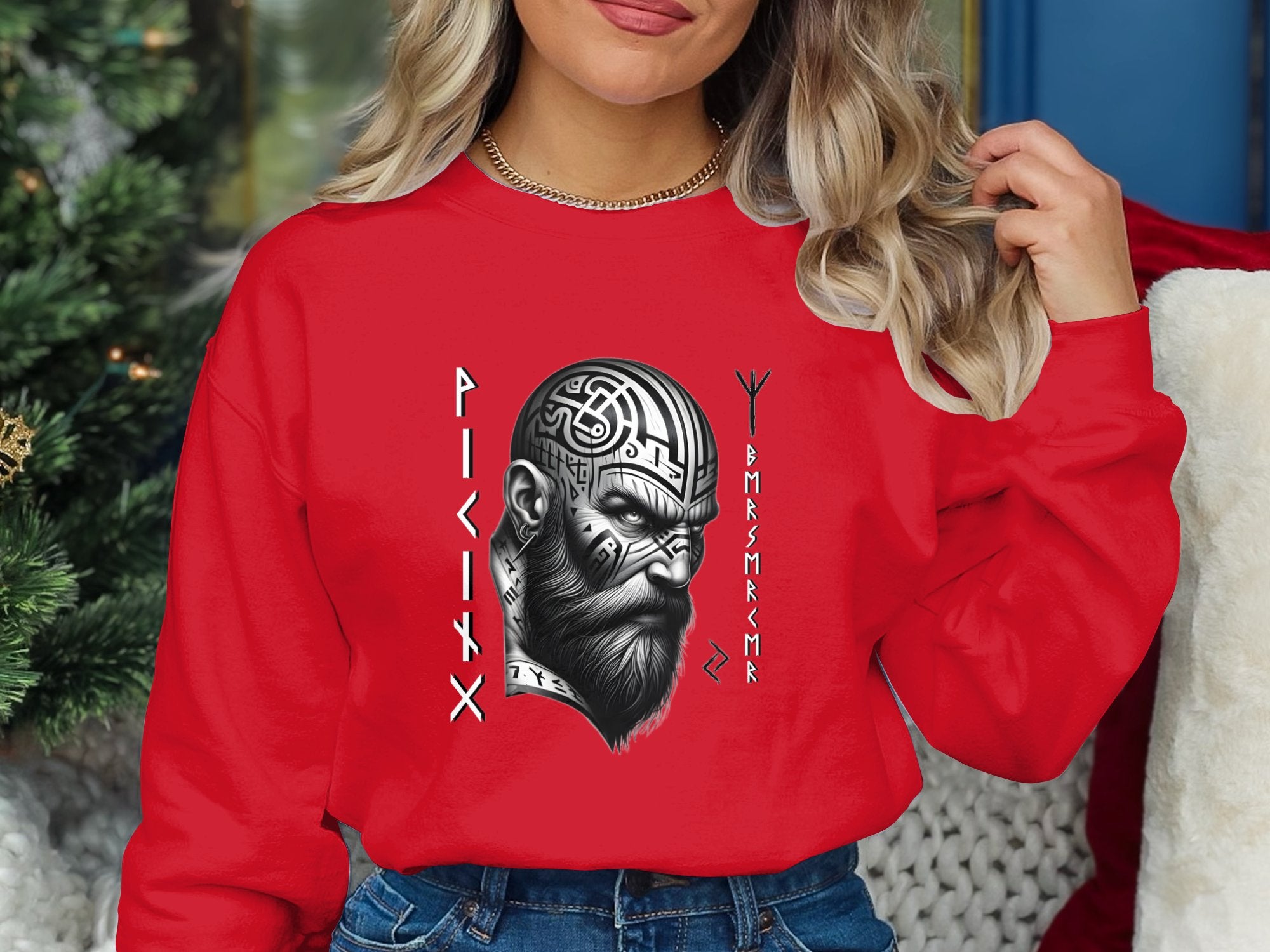 Viking Focus - Coloured Gildan Sweatshirt Realistic Norse Talisman Men Women Unisex Valhalla Tee Graphic Design