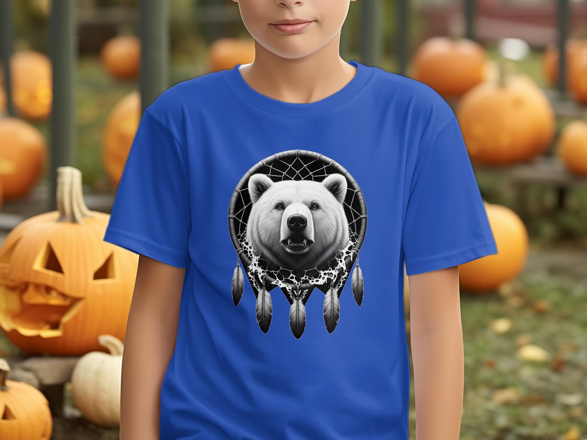 Dreamcatcher Bear - Coloured Gildan Kids T Shirt Realistic Native American Talisman Unisex Mythology Tee Graphic Design