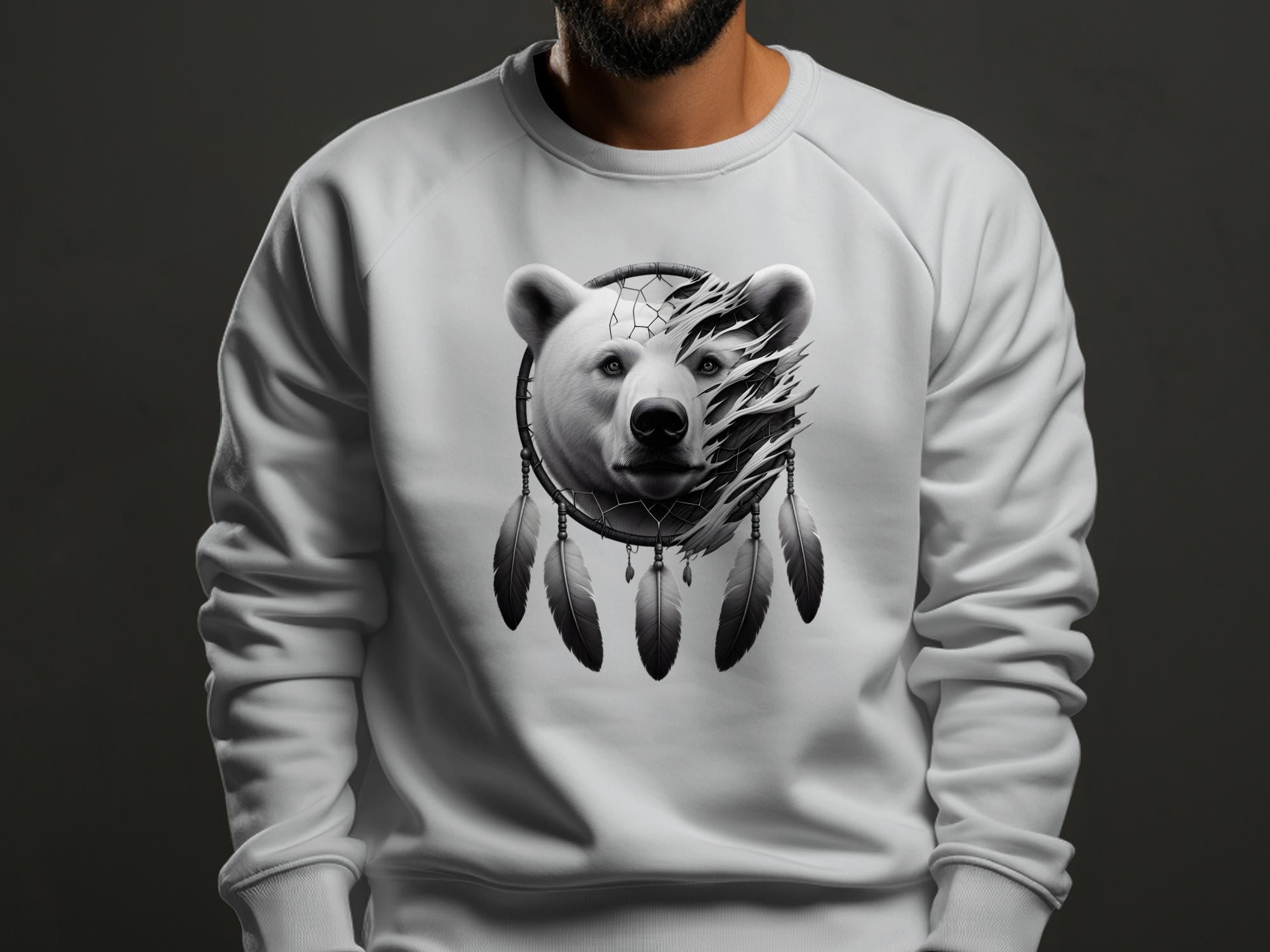 Dreamcatcher Bear - Coloured Gildan Sweatshirt Realistic Native American Talisman Unisex Mythology Tee Graphic Design