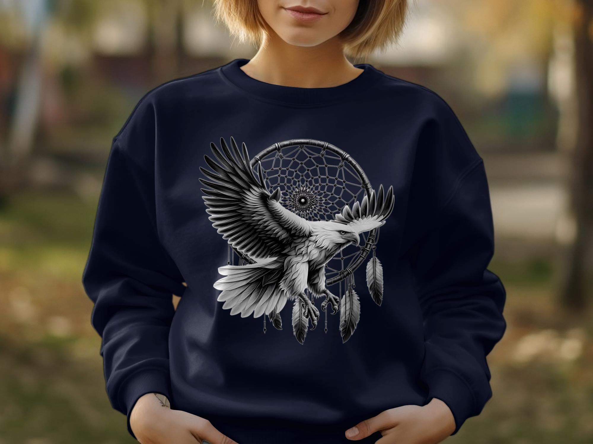 Dreamcatcher Eagle - Coloured Gildan Sweatshirt Realistic Native American Talisman Unisex Mythology Tee Graphic Design