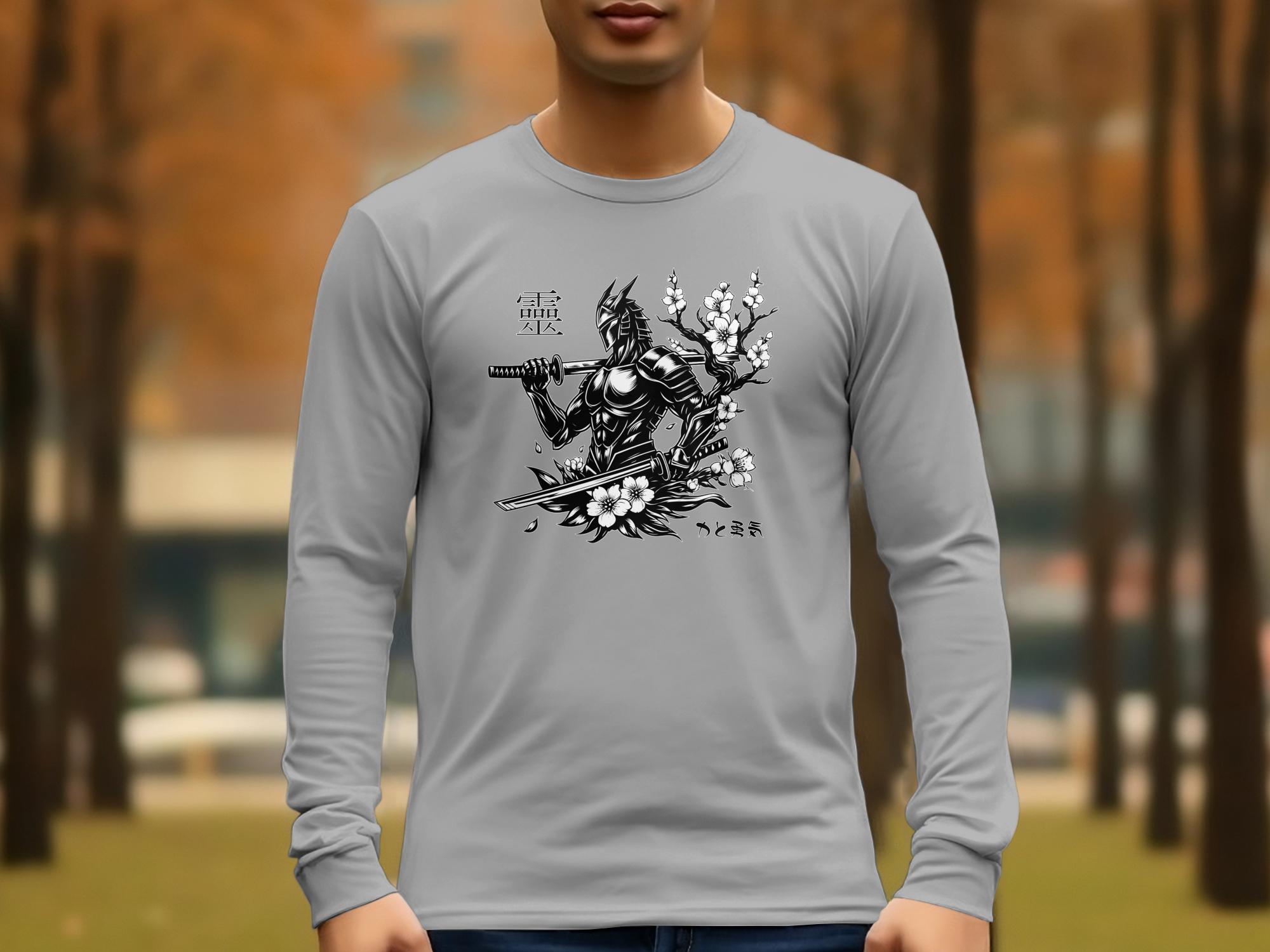 Samurai Ninja - Coloured Gildan Long Sleeve Japanese Talisman Unisex Cultural Symbolic Graphic Design