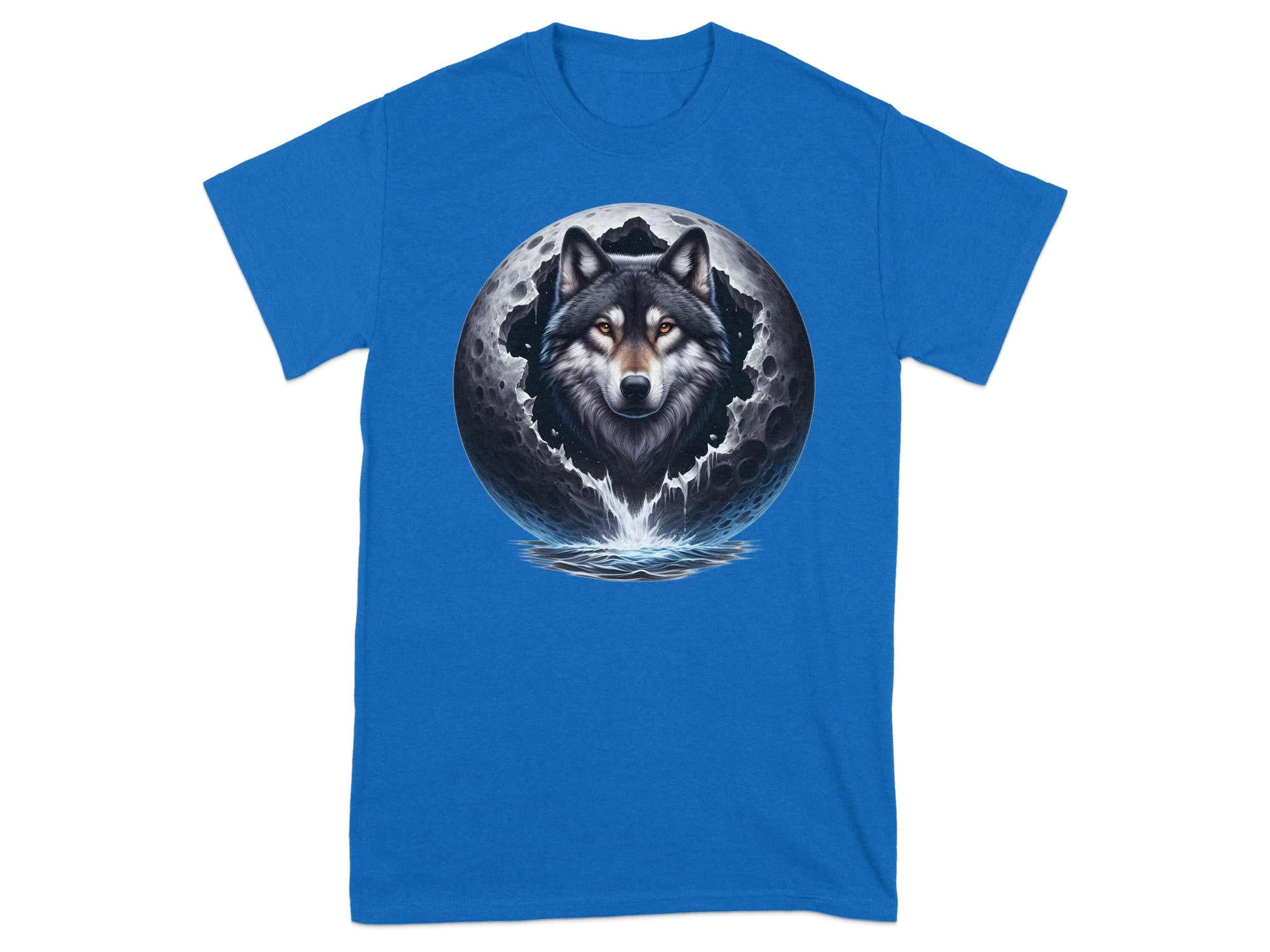 Moon Wolf - T-Shirt Realistic Full Colour Animal Talisman Unisex Mythology Tee Gildan Graphic Design