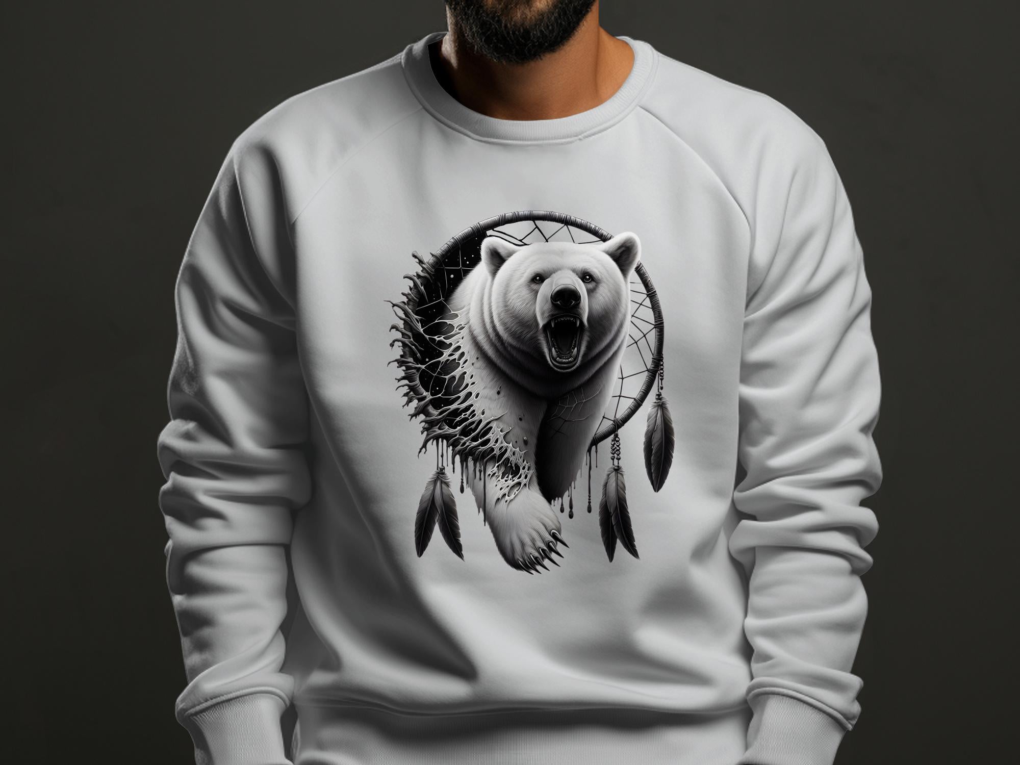 Dreamcatcher Bear - Coloured Gildan Sweatshirt Realistic Native American Talisman Unisex Mythology Tee Graphic Design