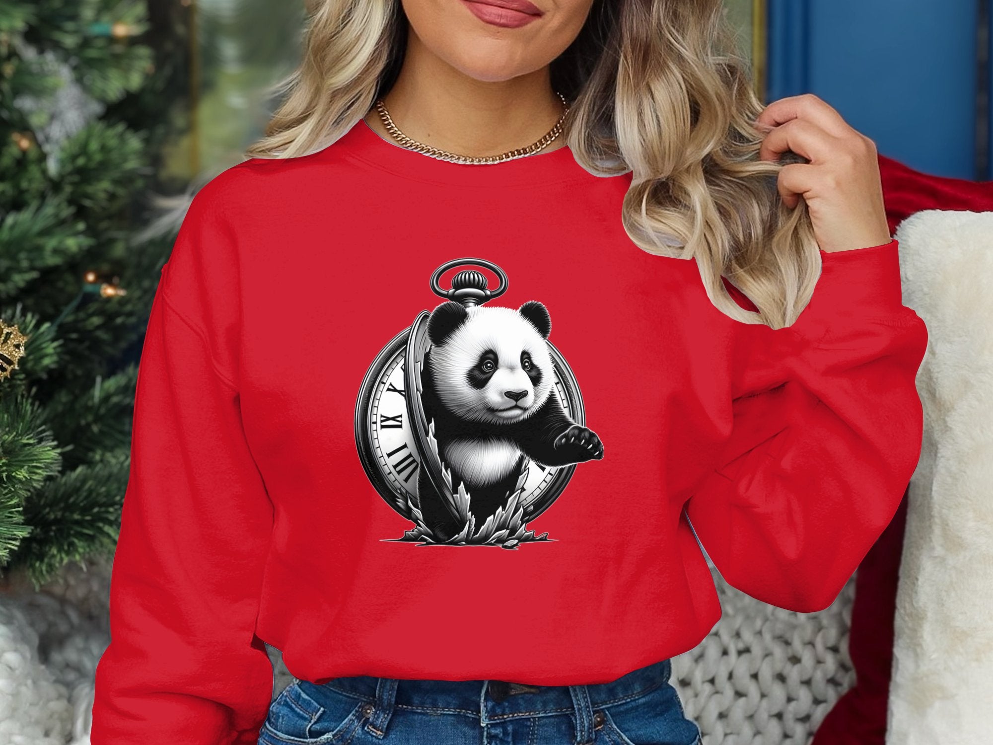 Panda - Coloured Gildan Sweatshirt Realistic Animal Talisman Unisex Cute Tee Graphic Design