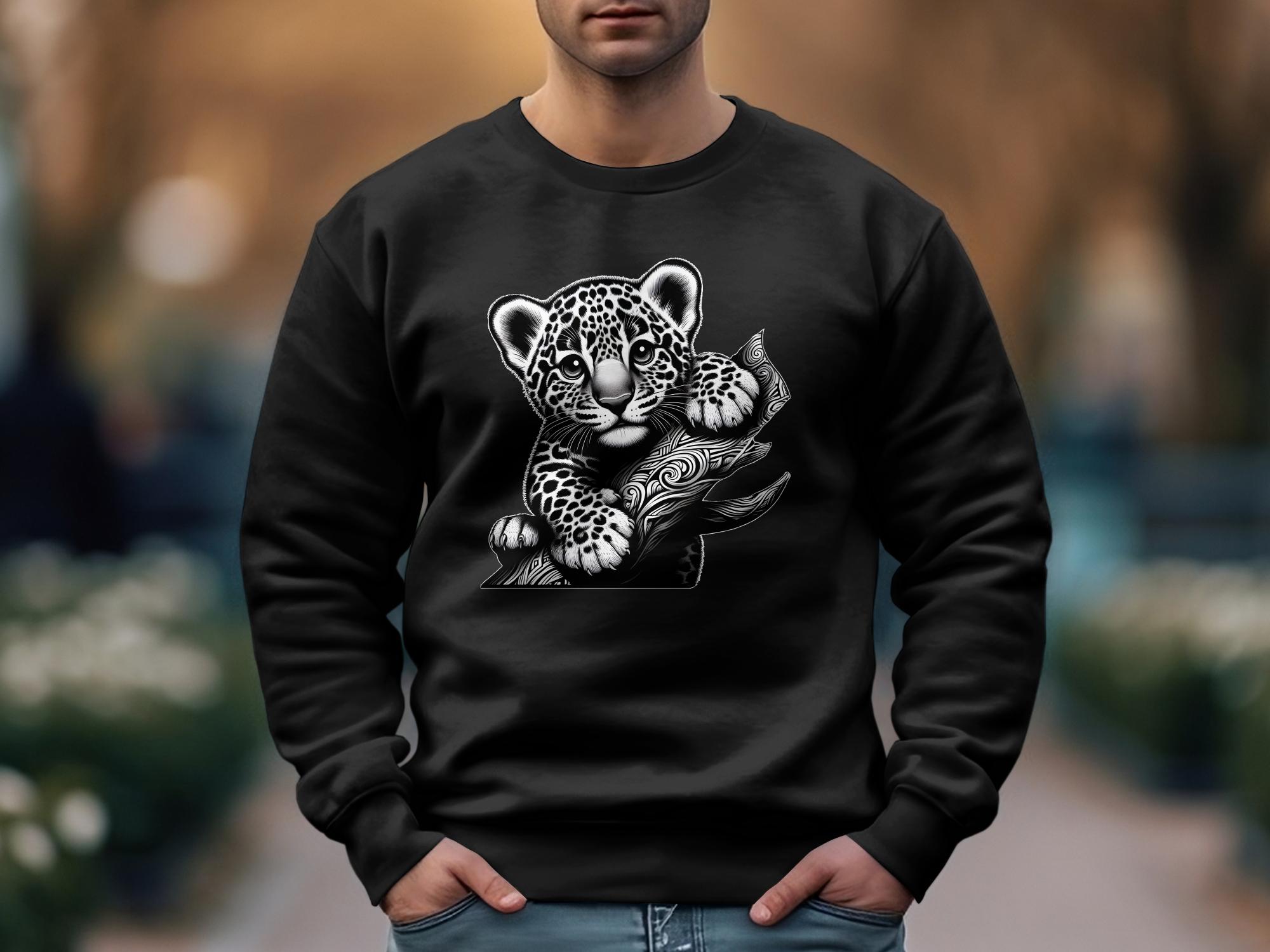 Leopard Bonsai - Coloured Gildan Sweatshirt Realistic Animal Talisman Unisex Cute Tee Graphic Design