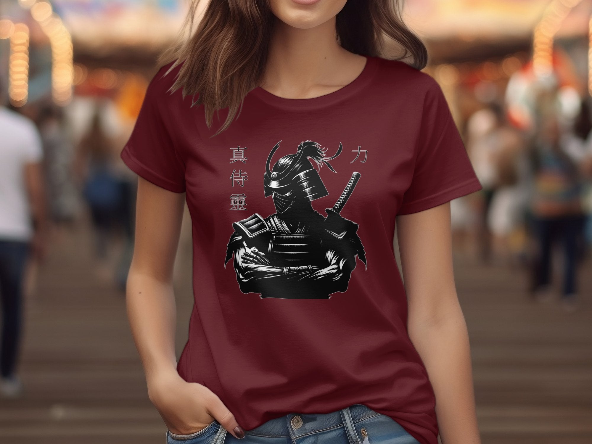 Samurai Ninja - Coloured Gildan T-Shirt Japanese Talisman Unisex Cultural Symbolic Graphic Design