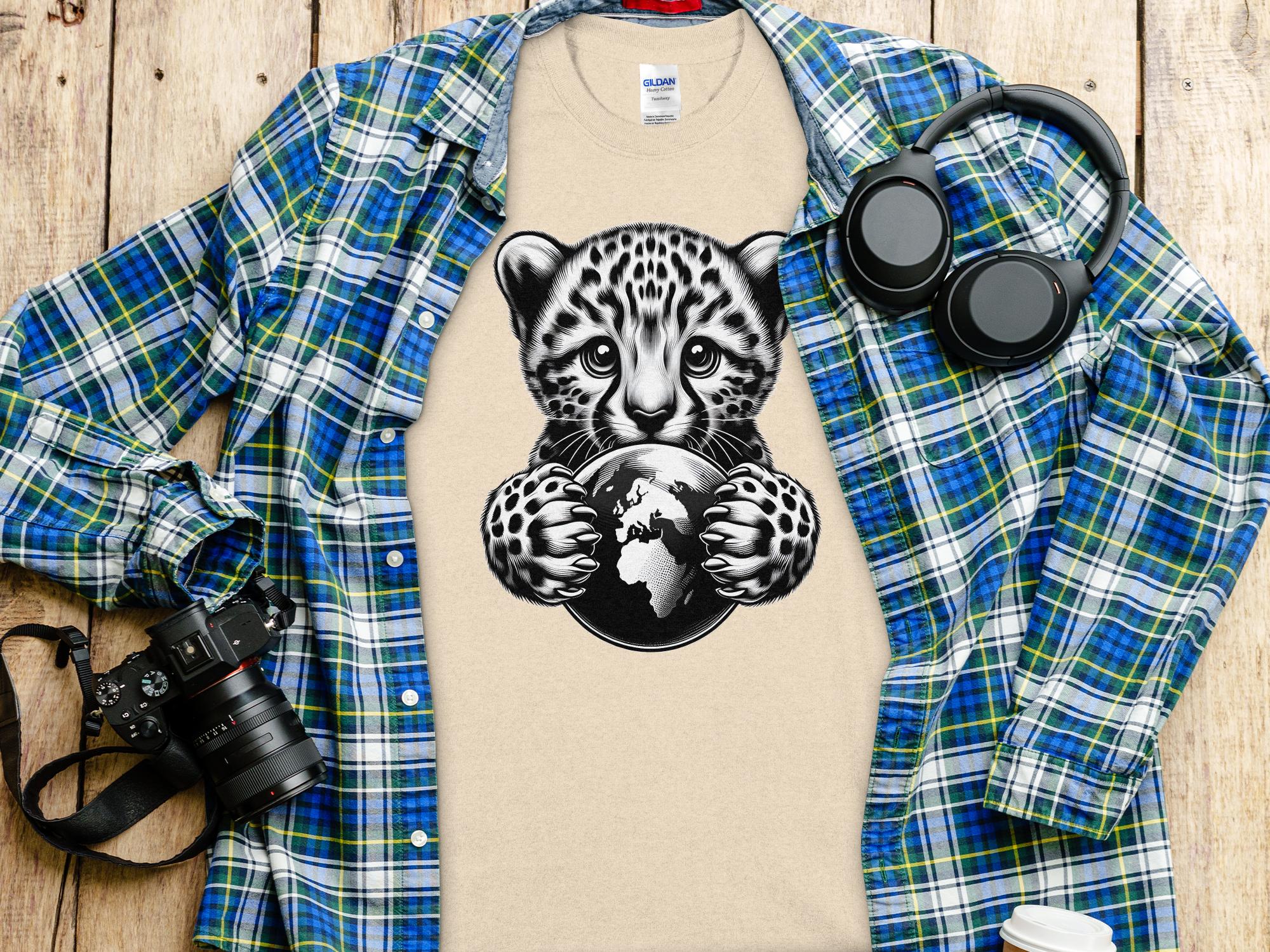 Cheetah World - Coloured Gildan T-Shirt Realistic Animal Talisman Unisex Cute Tee Graphic Design