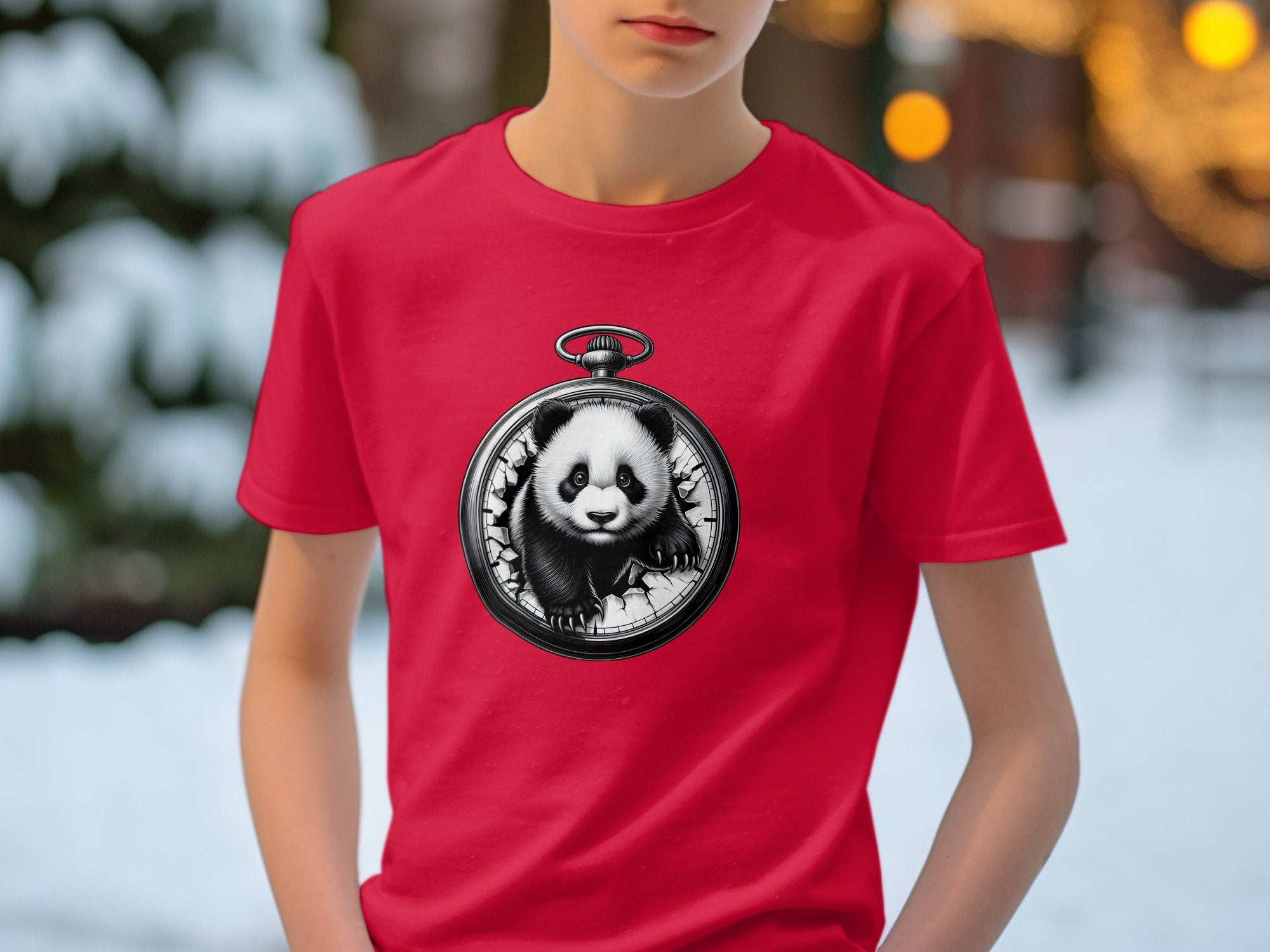 Panda - Coloured Kids T-Shirt Realistic Animal Talisman Unisex Cute Tee Graphic Design