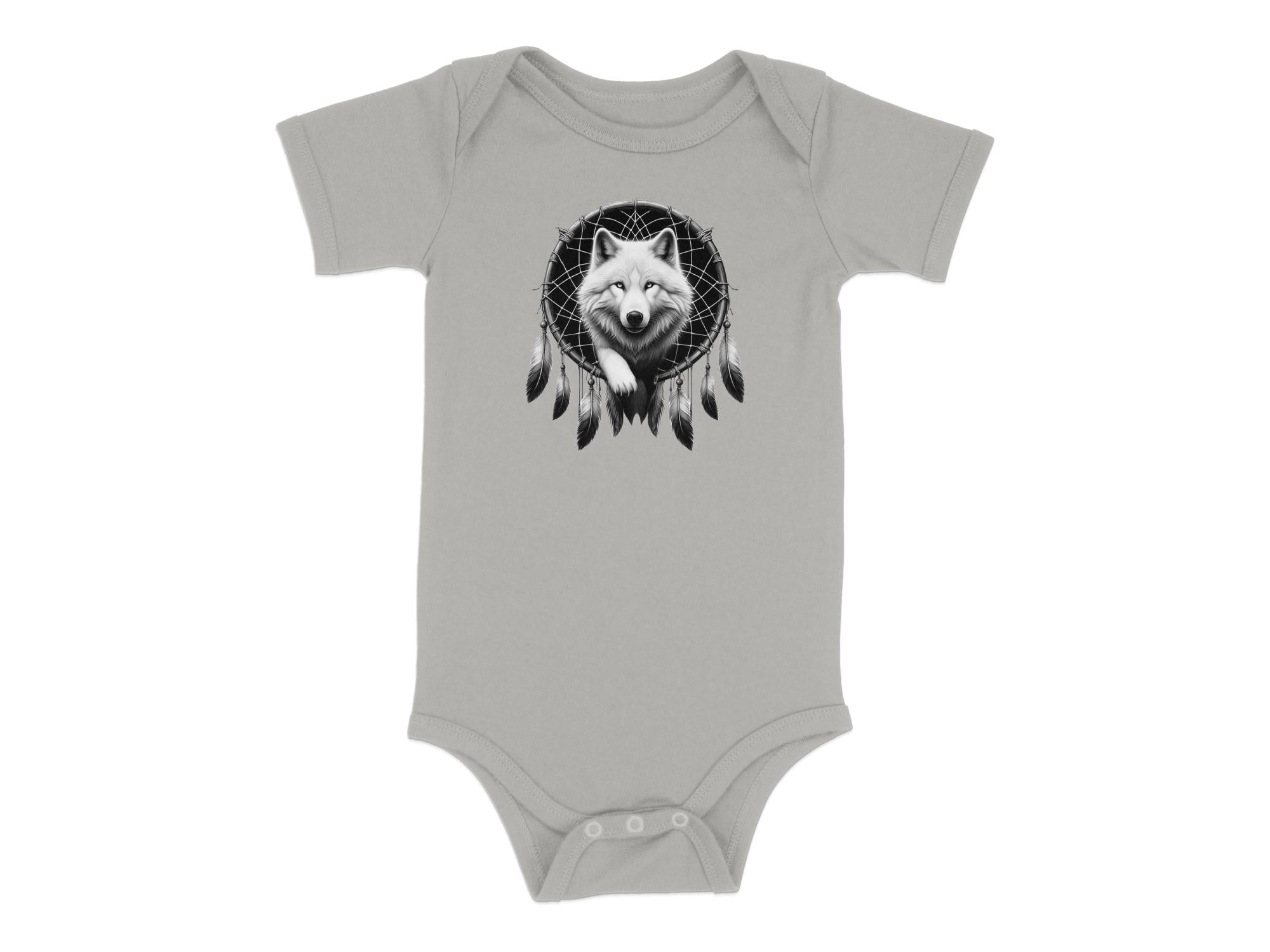 Dreamcatcher Wolf - Coloured Toddler Bodysuit Realistic Native American Talisman Unisex Mythology Tee Graphic Design