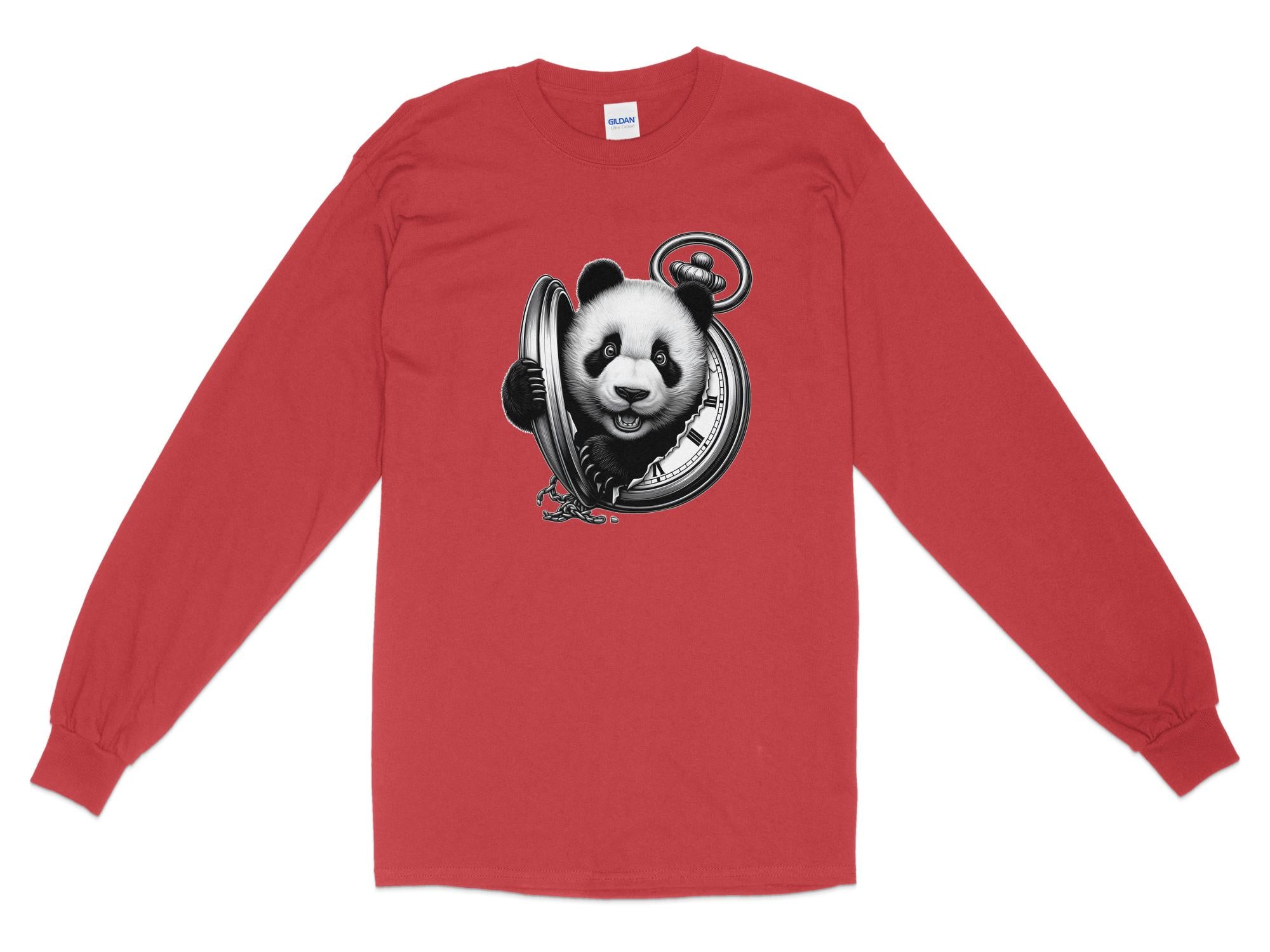 Panda - Coloured Gildan Long Sleeve Realistic Animal Talisman Unisex Cute Tee Graphic Design