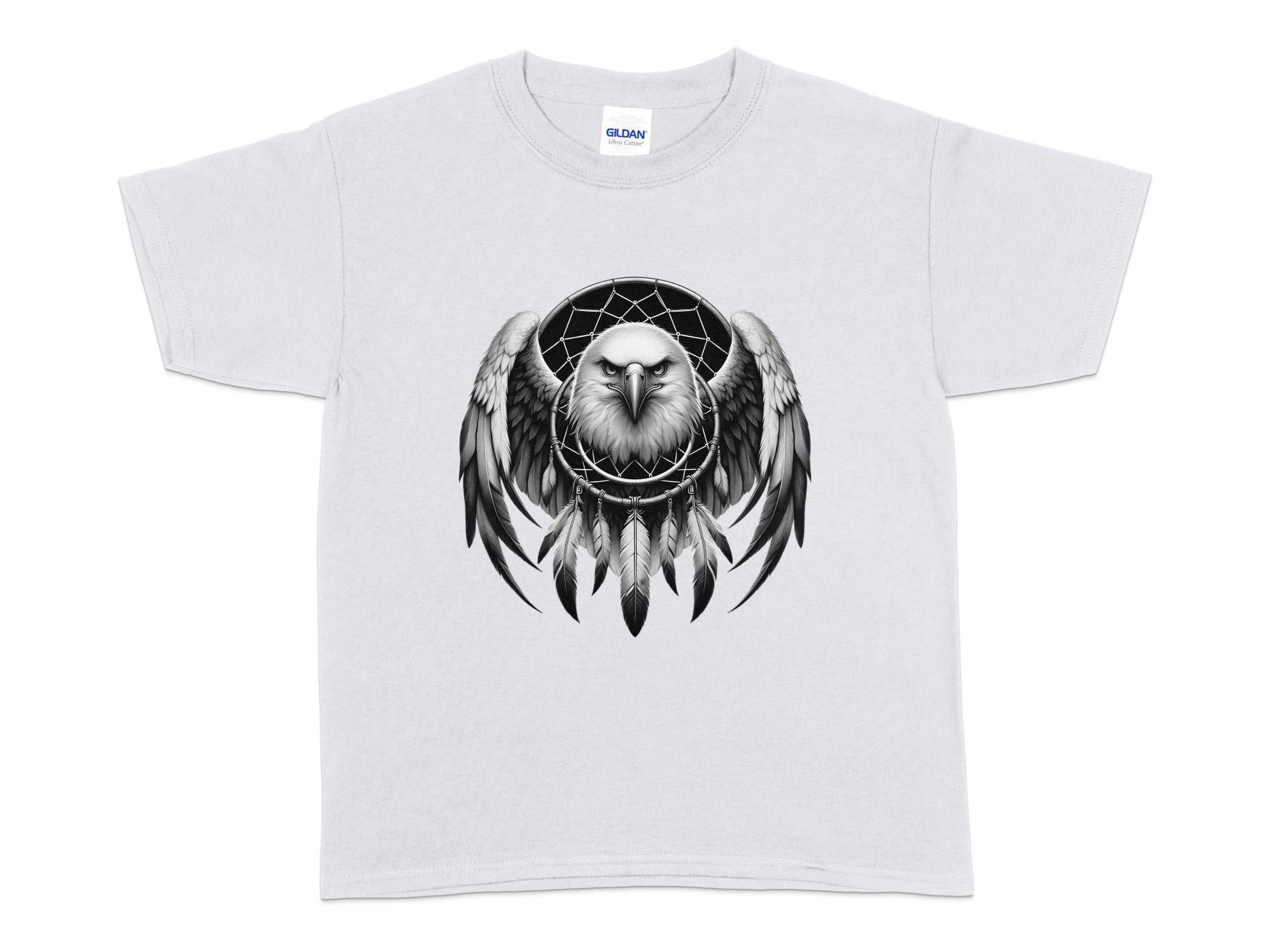 Dreamcatcher Eagle - Coloured Gildan Kids T-Shirt Realistic Native American Talisman Unisex Mythology Tee Graphic Design