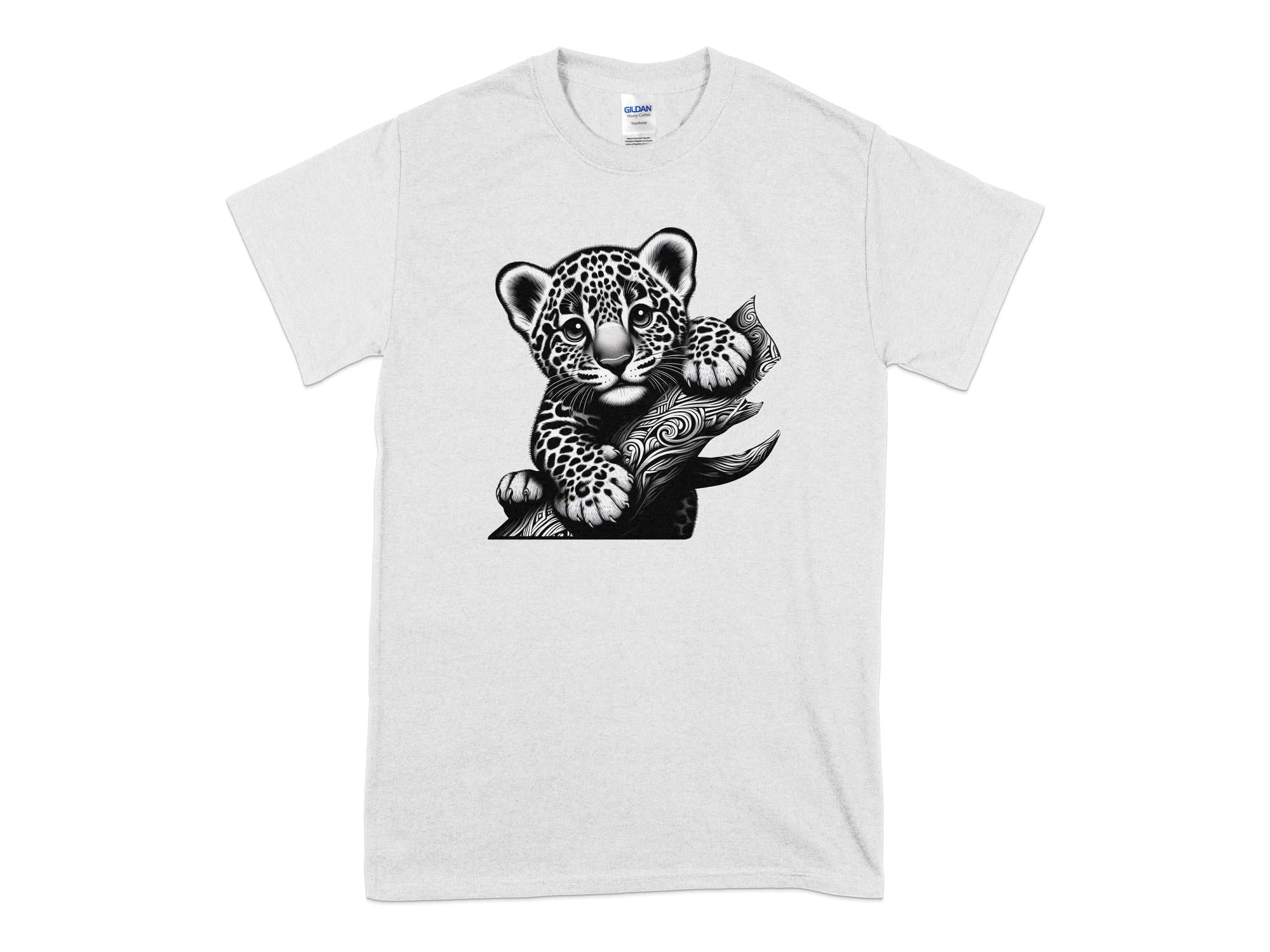 Leopard Bonsai - Coloured Gildan T-Shirt Realistic Animal Talisman Unisex Cute Tee Graphic Design