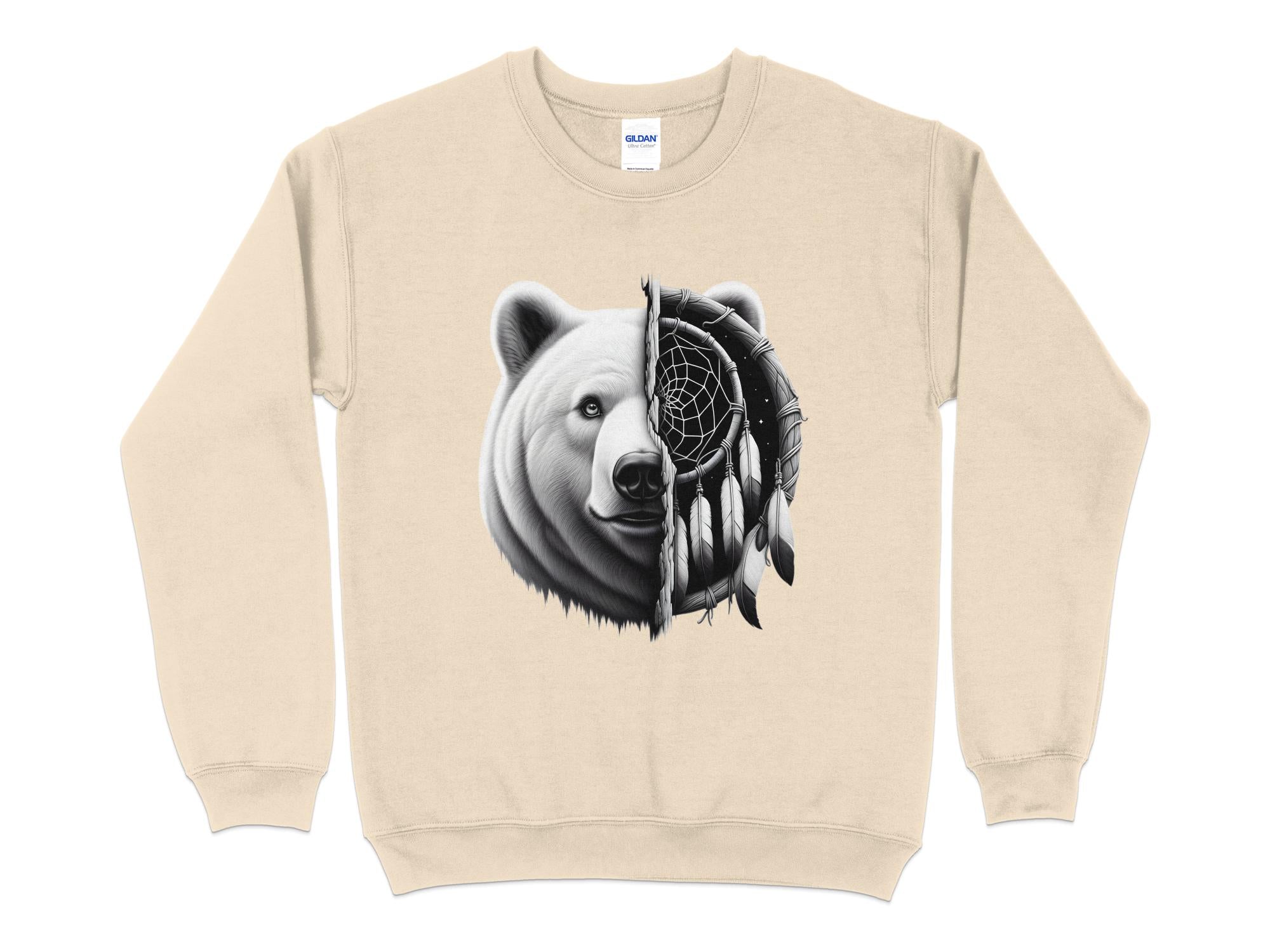 Dreamcatcher Bear - Coloured Gildan Sweatshirt Realistic Native American Talisman Unisex Mythology Tee Graphic Design