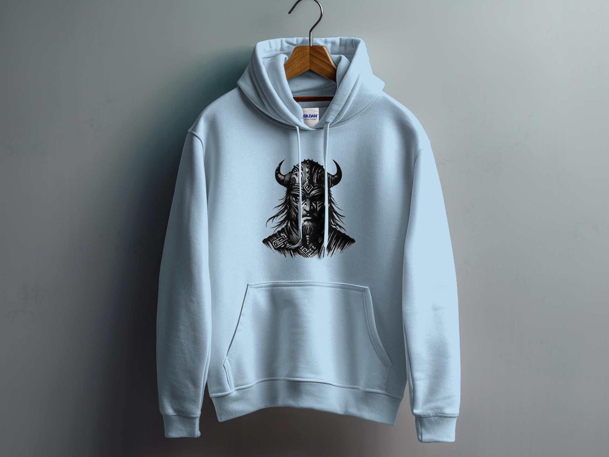 Viking Valour- Coloured Gildan Hoodie White Norse Talisman Men Women Unisex Valhalla Tee