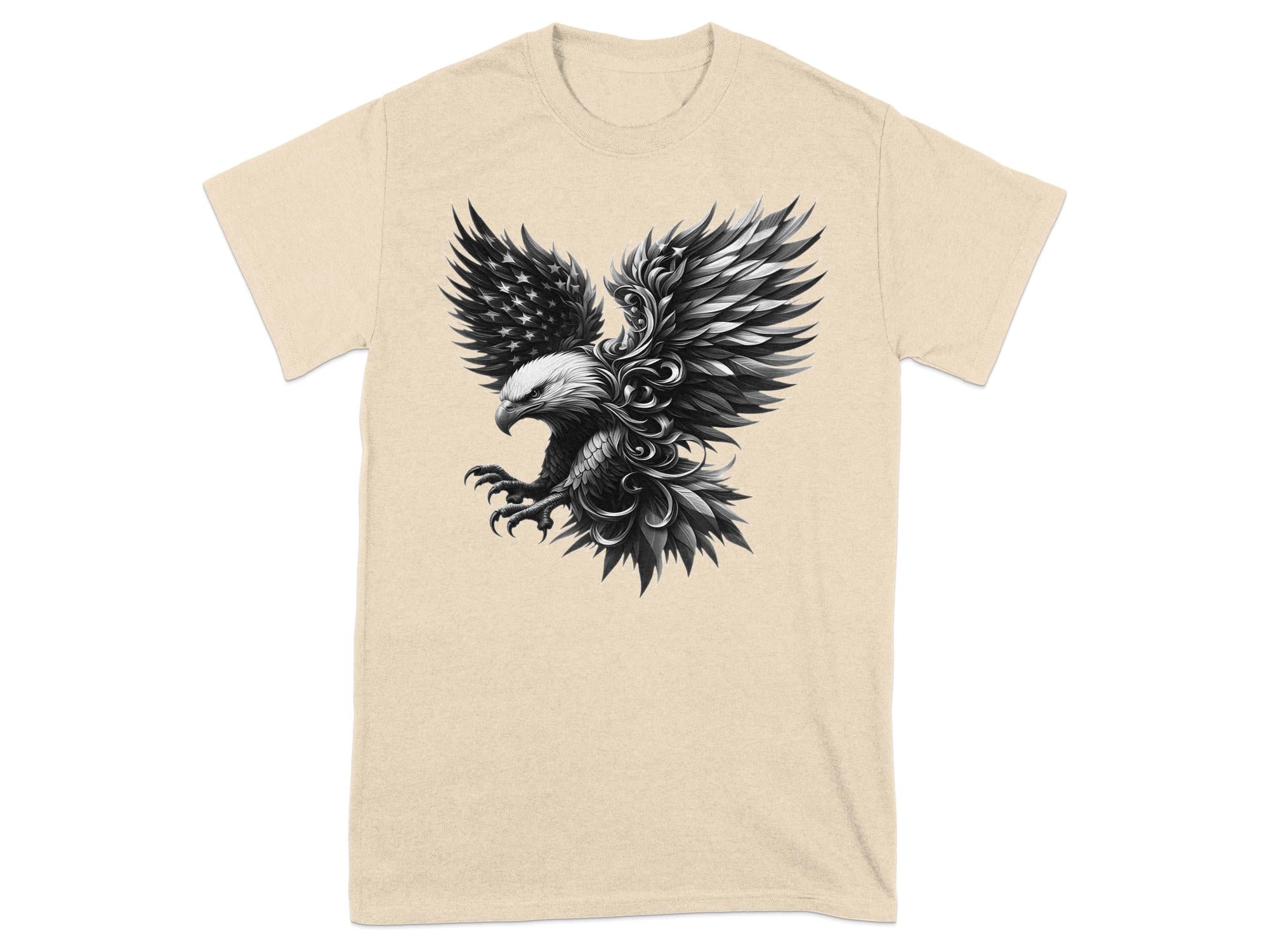 Eagle Patriot - Coloured Gildan T-Shirt Realistic Animal Talisman Unisex Tee Graphic Design