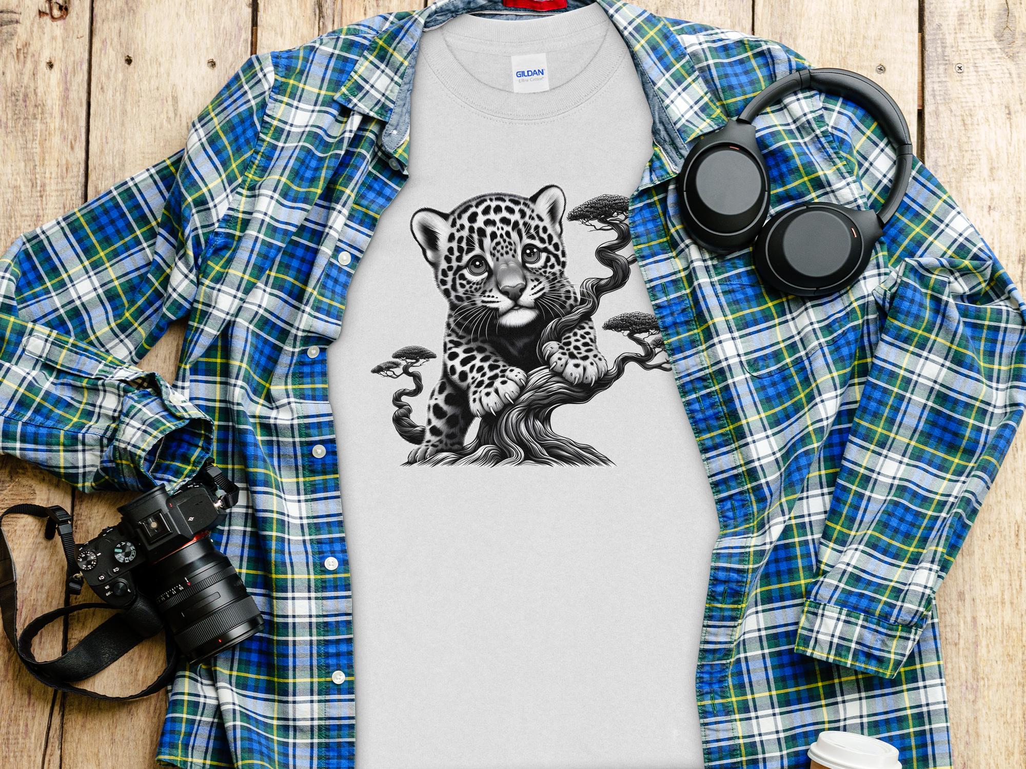 Leopard Bonsai - Coloured Gildan Long Sleeve Realistic Animal Talisman Unisex Cute Tee Graphic Design